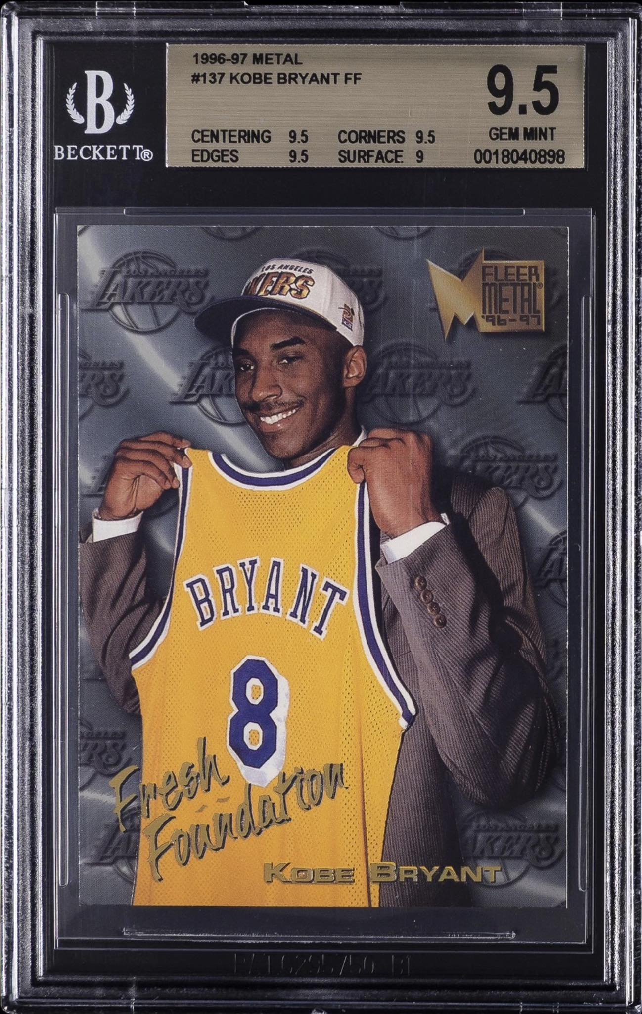 Kobe Bryant 1996-97 Metal Edge card with BGS label