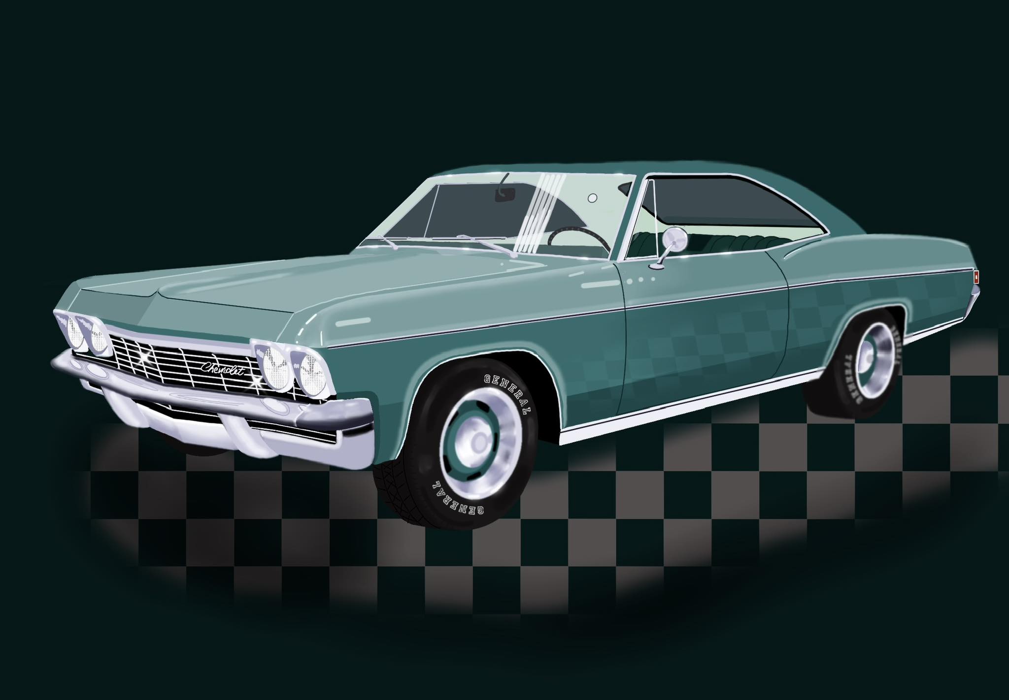 CHEVROLET Impala63 coupe A3Poster CHEVROLET Impala63 coupe