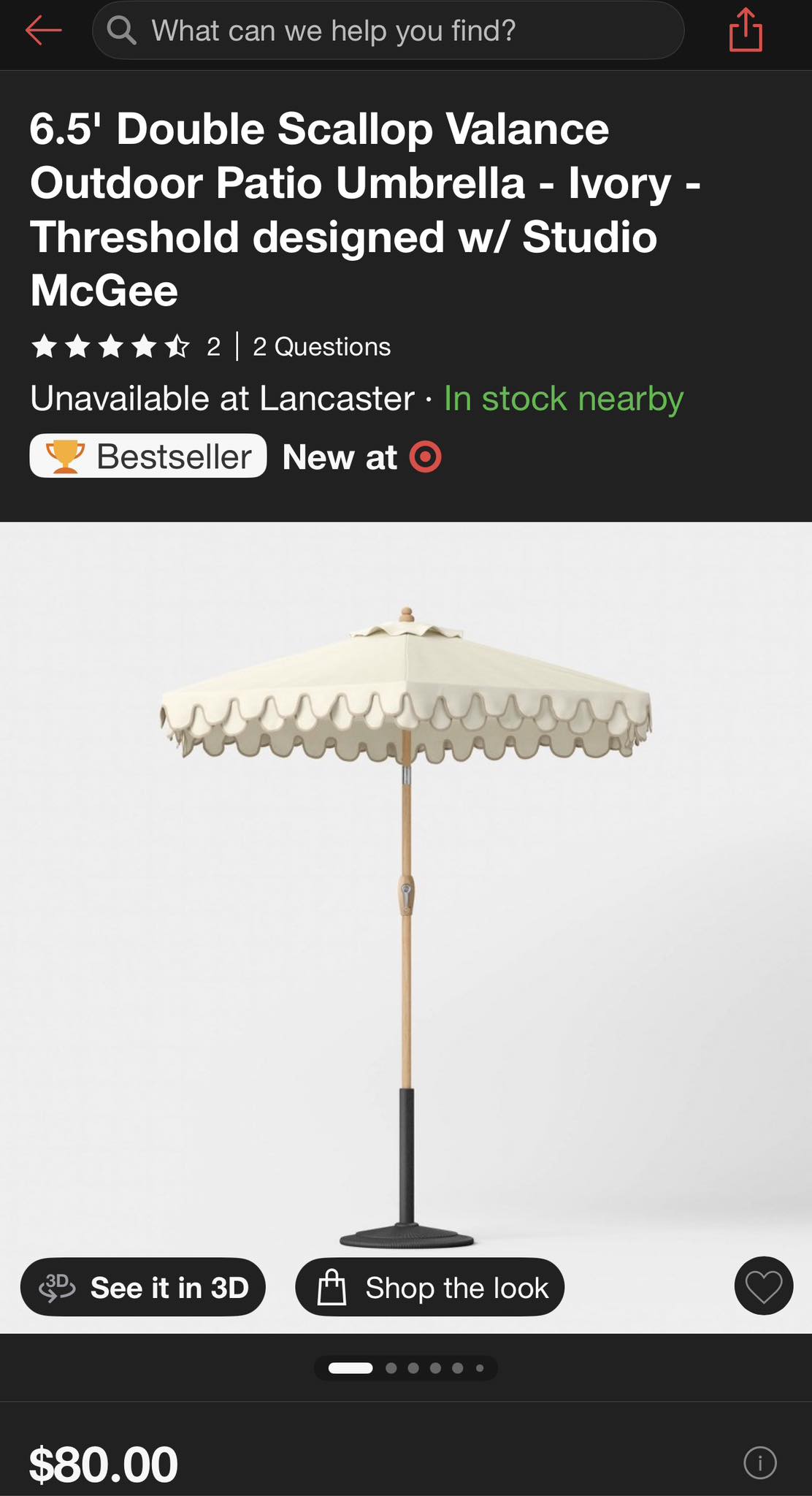 ivory scalloped patio umbrella The Montague Stir up some midcentury glamor with this classic scalloped umbrella Scalloped Umbrellas for Patio &
