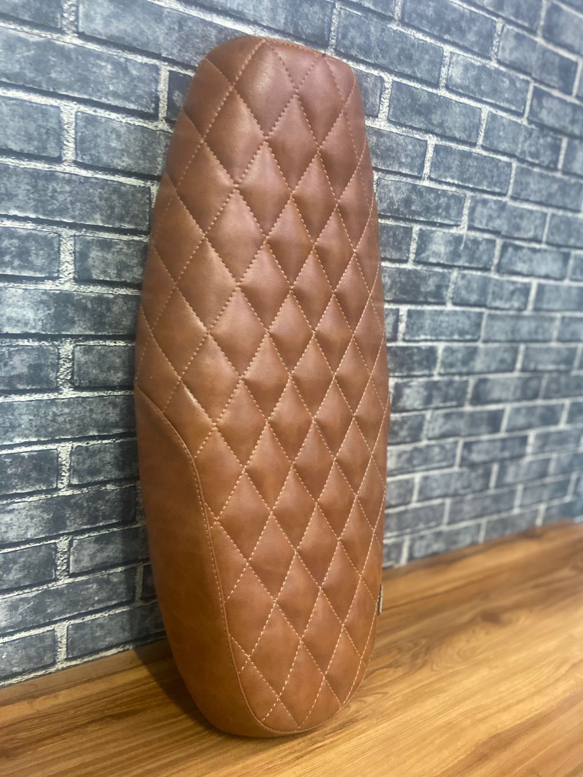 Honda GB350S seat update with black and brown cowhide leather