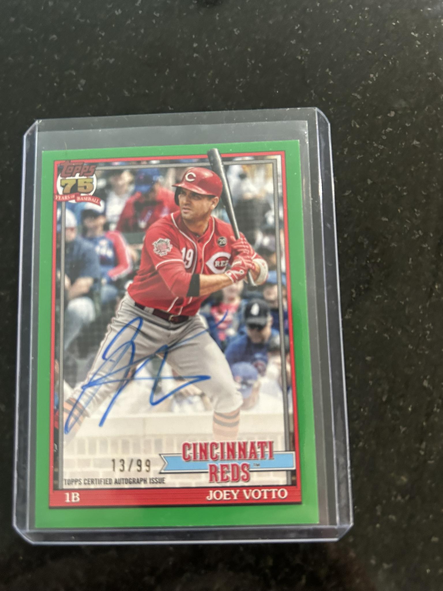 Joey Votto left a priceless batting tip on his 1/1 card ?