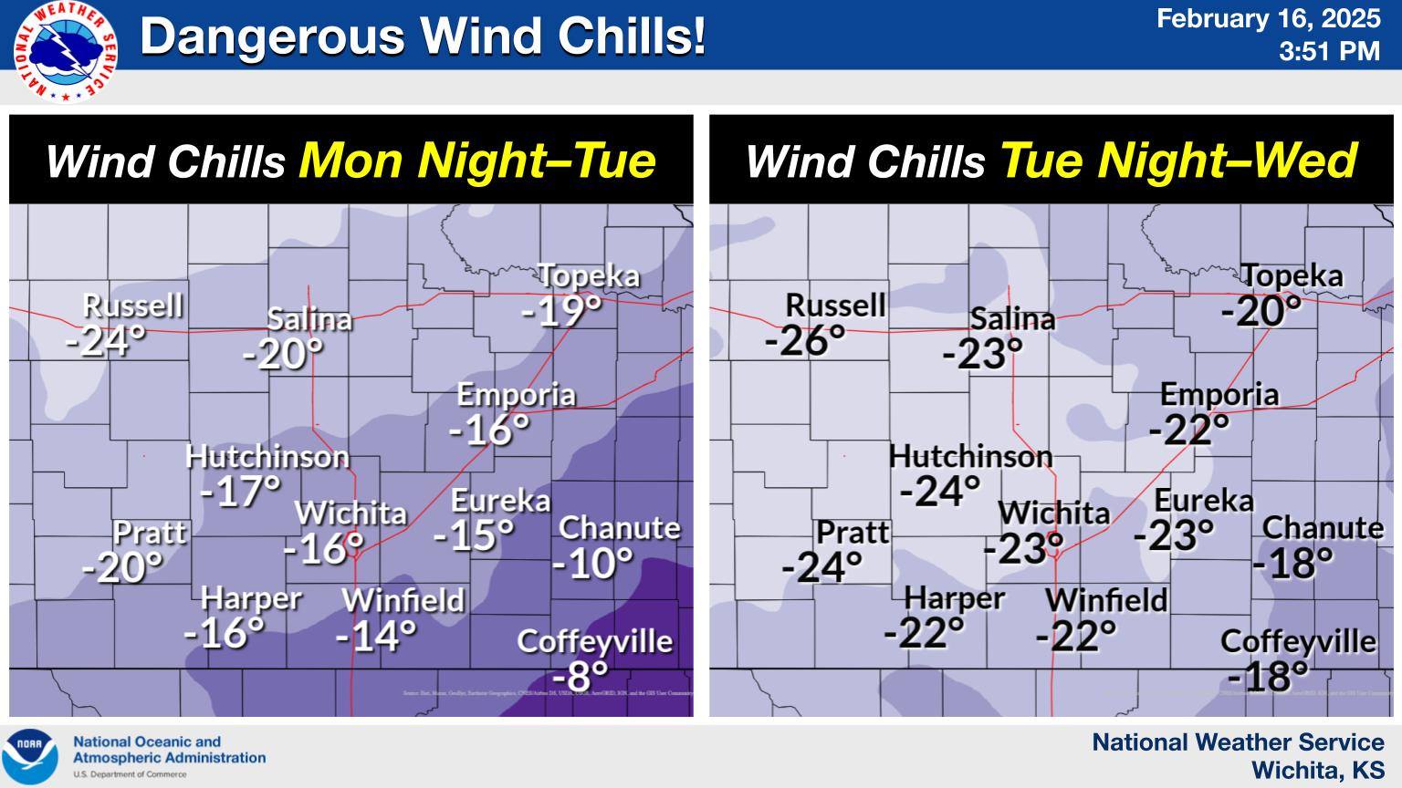US - Dangerous wind chills as cold as 25 to 30 degrees below zero are ...
