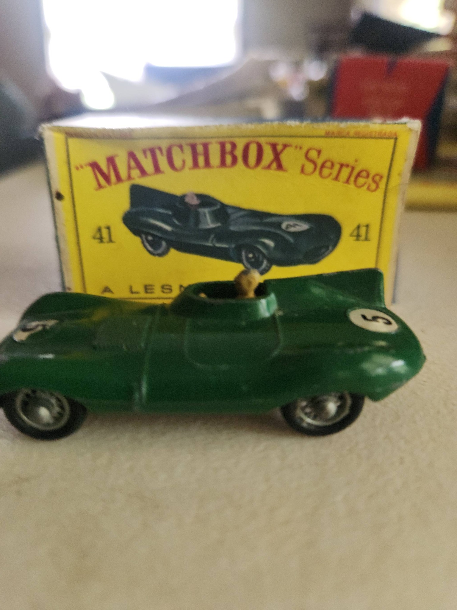 Jaguar D Type Matchbox Diecast number 5 decal variation