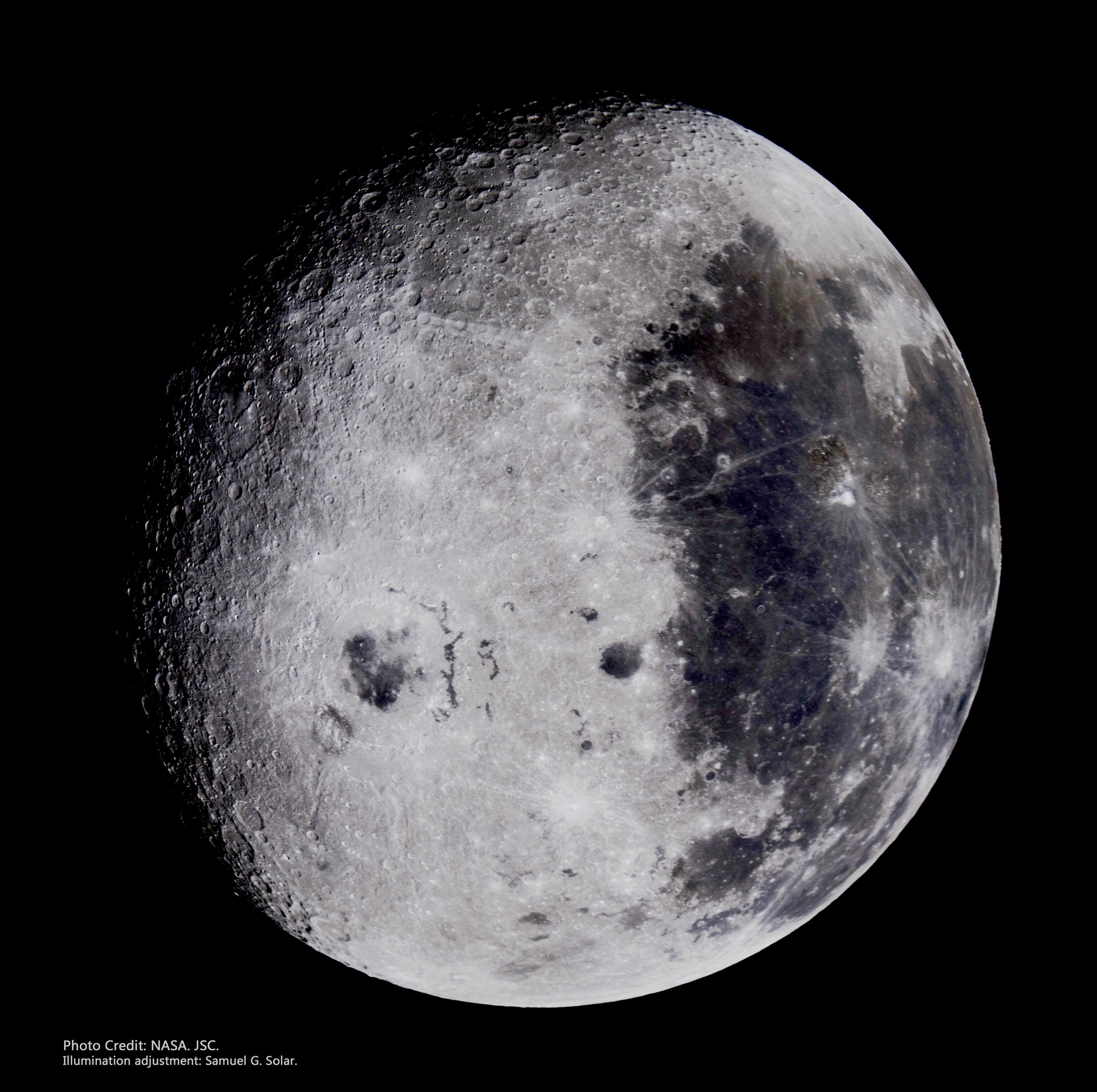 Moon from Artemis II Saturated colored corrected by Damian Peach