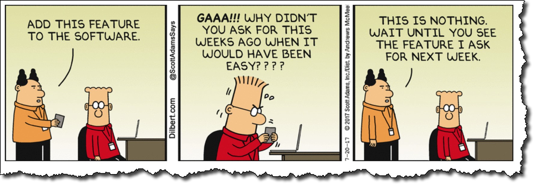 From 10/11/99 DILBERT BY SCOTT SCOTTADAMS ADAMS IT'S 