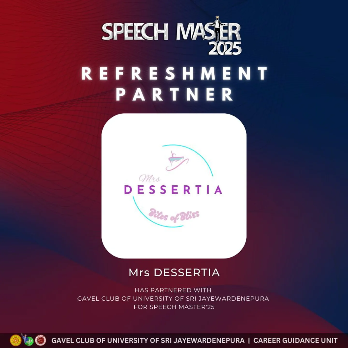 Speech - We are thrilled to announce Mrs Dessertia as our Refreshment ...
