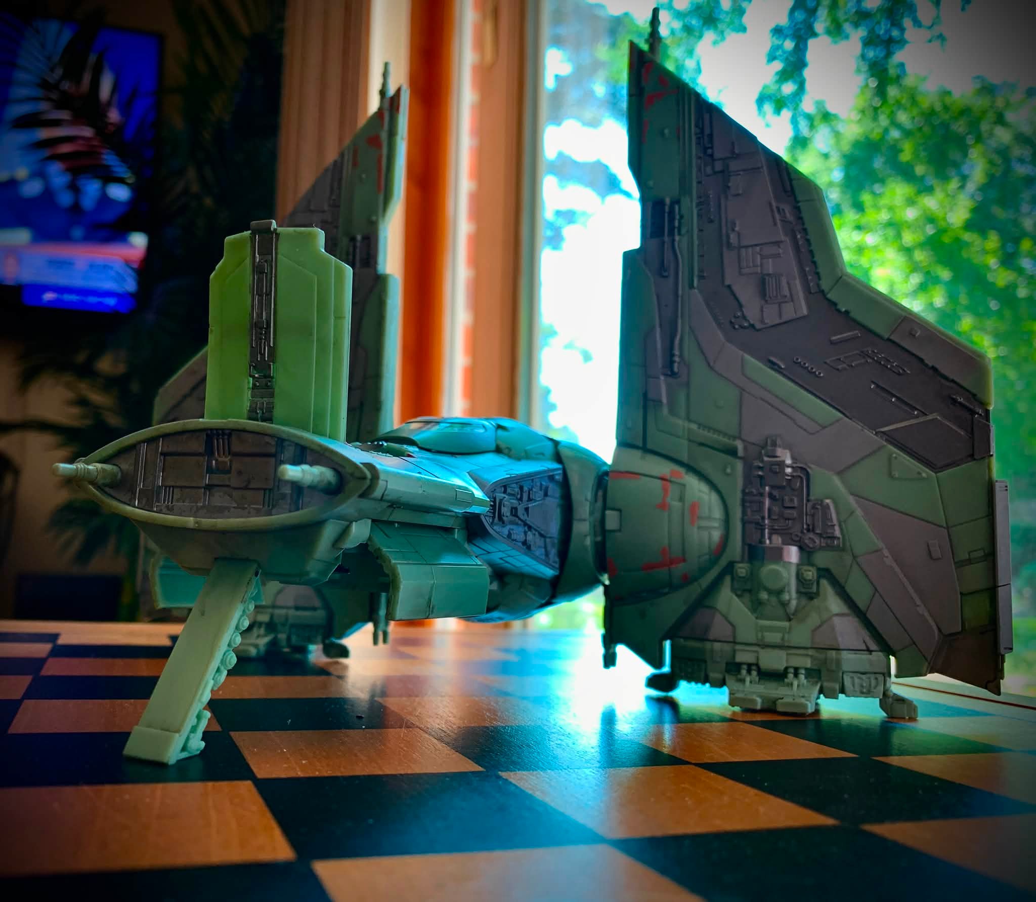 Micro Galaxy Squadron Hex Fighter model with Maul and Rook Kast