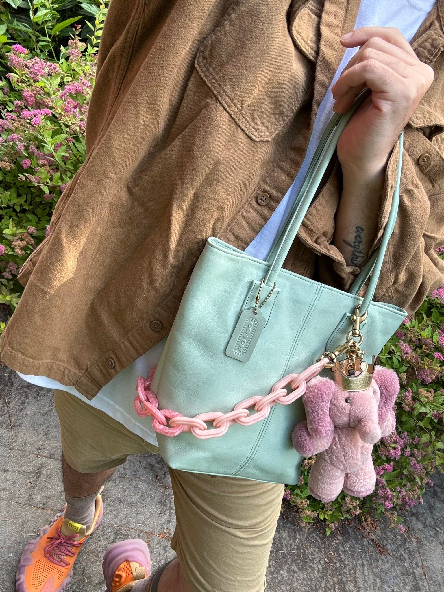 Vintage Coach aqua lunch tote style 7304