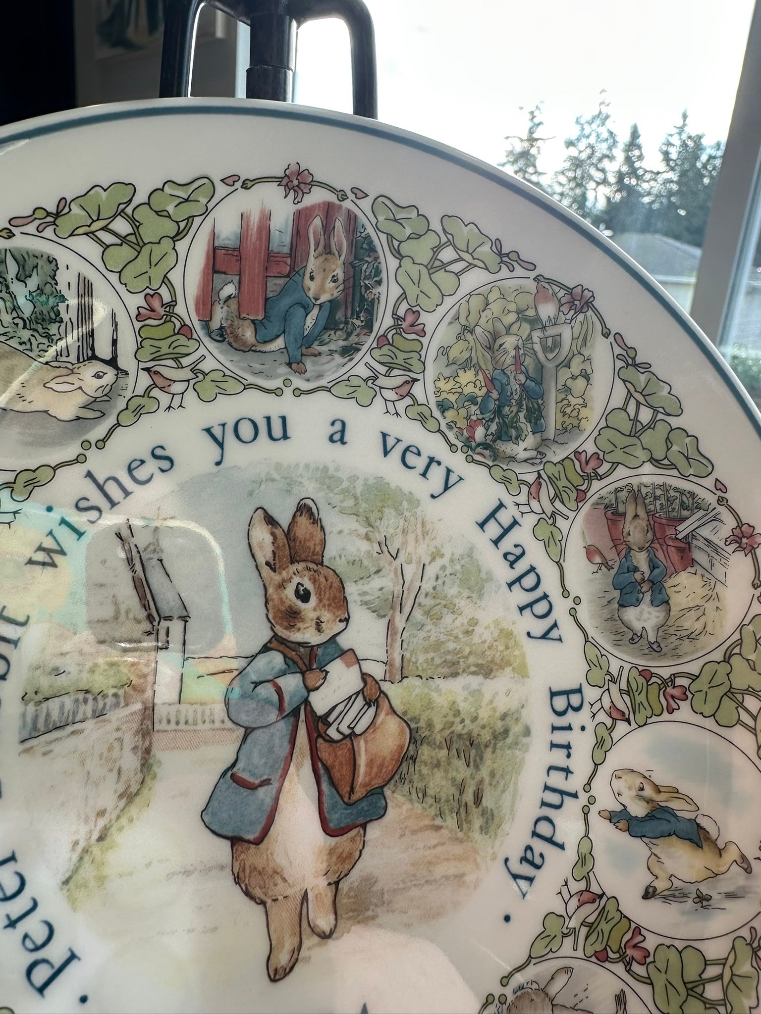 Wedgwood Beatrix Potter Peter Rabbit 1989 Birthday Plate. The