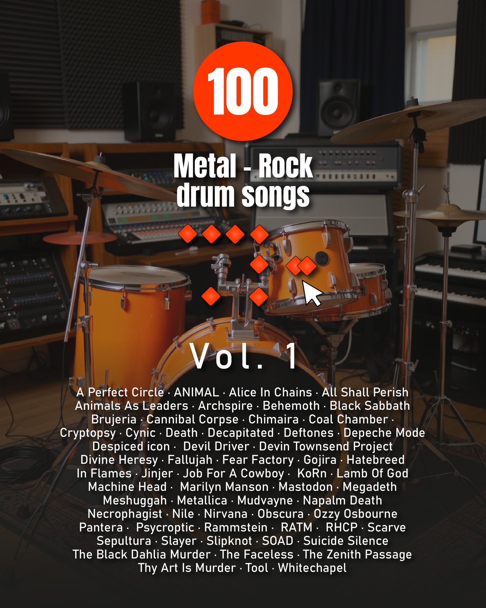 100 Drum Songs MIDI PACK Vol. 1 / Metal - Rock 🥁 🔥 Compatible