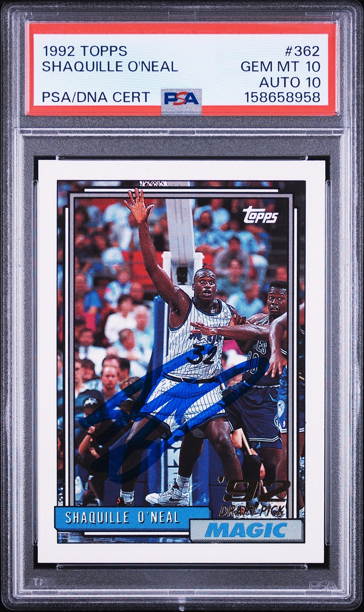 1992 Topps Shaquille O'Neal PSA Graded Card with Autograph