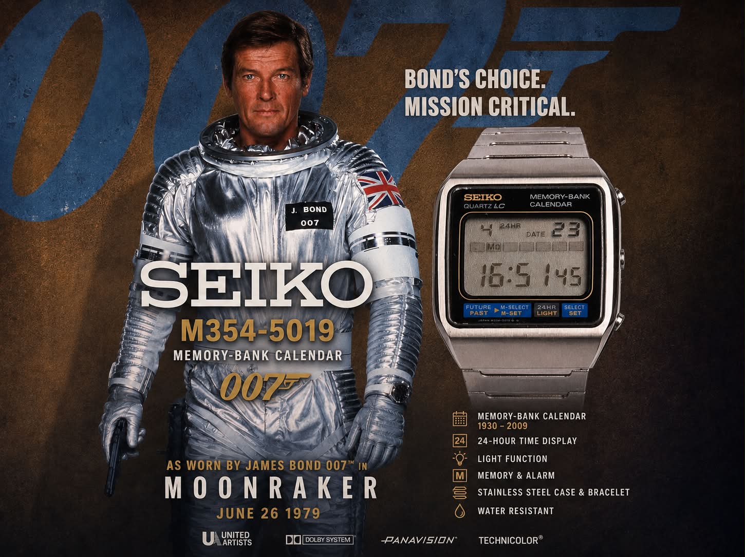 Seiko watch inspired by Bond movie poster