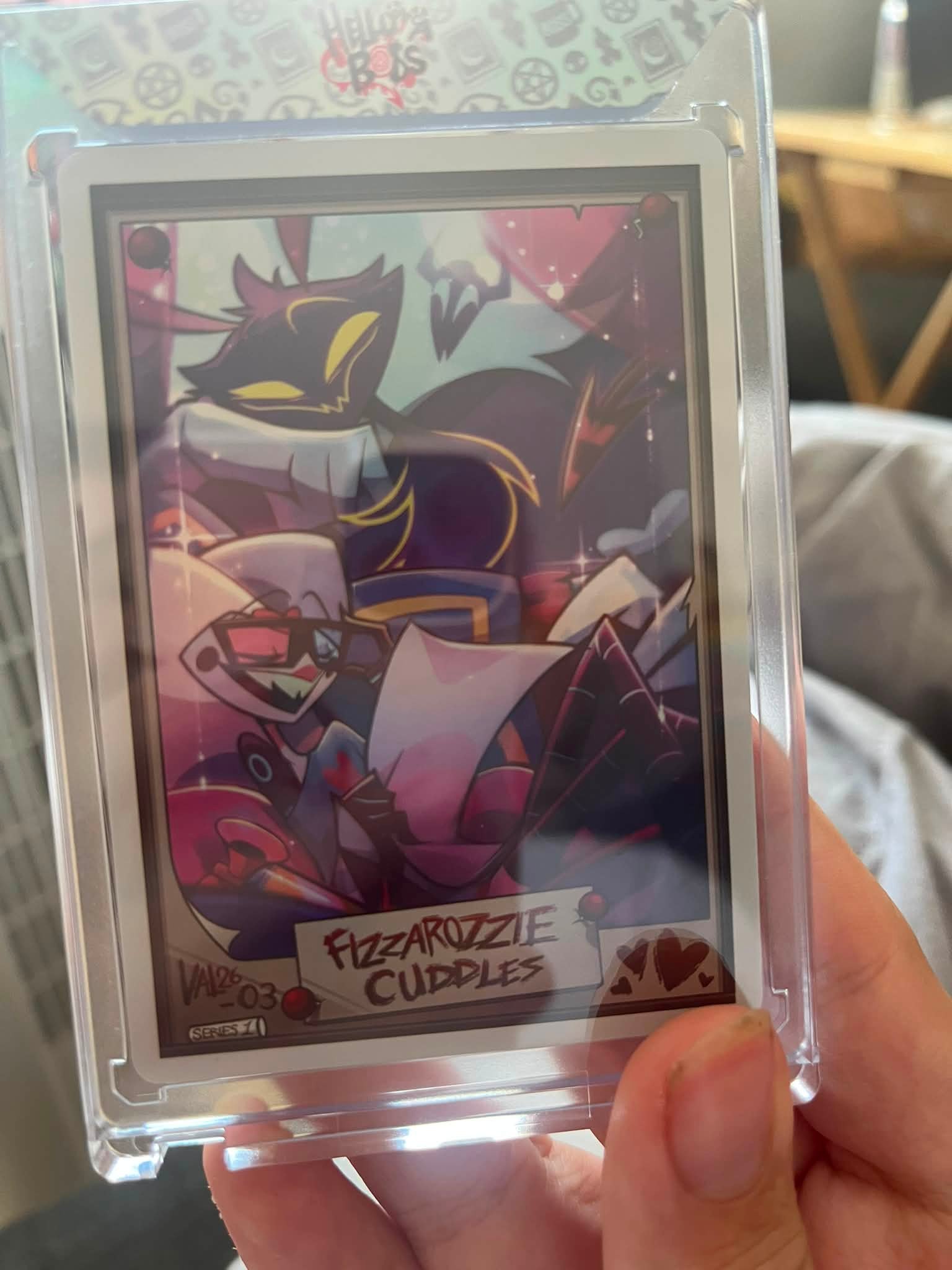 Helluva Boss promo cards with foil Fizz and Ozzi
