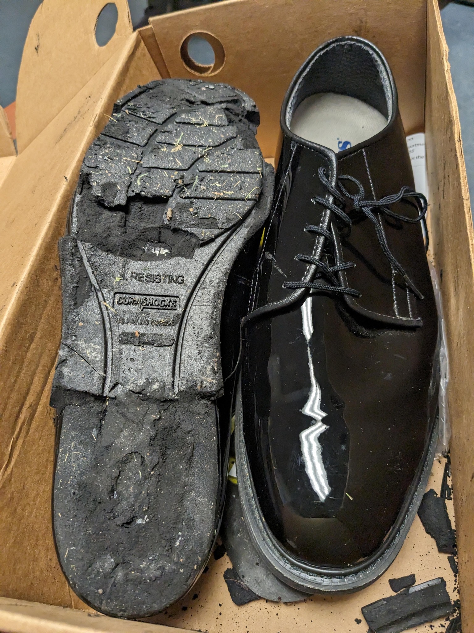 How many years did you use your BMT issued service dress shoes?