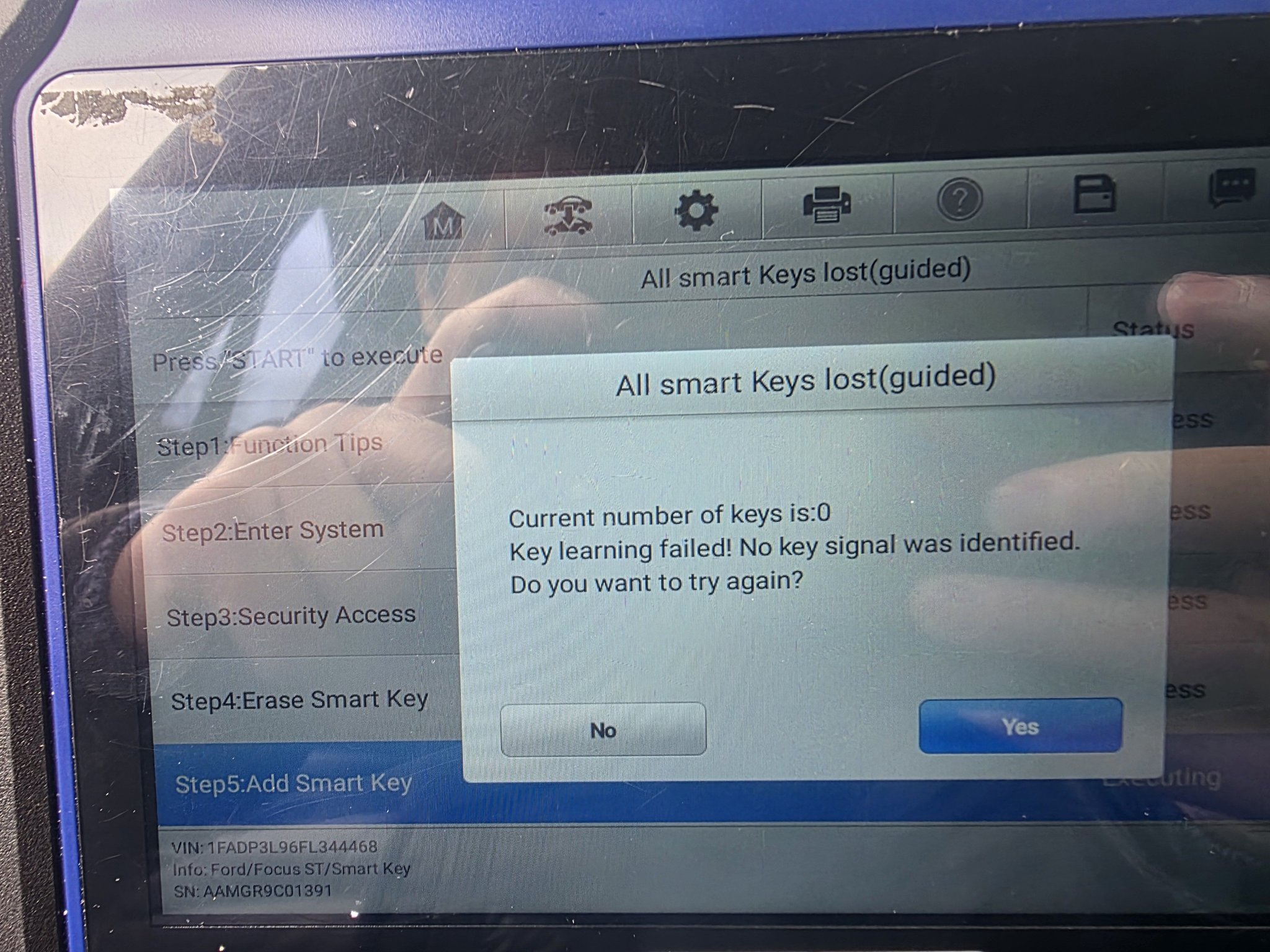 Hello there I tried programmed 2014 Ford Focus ST manual AKL