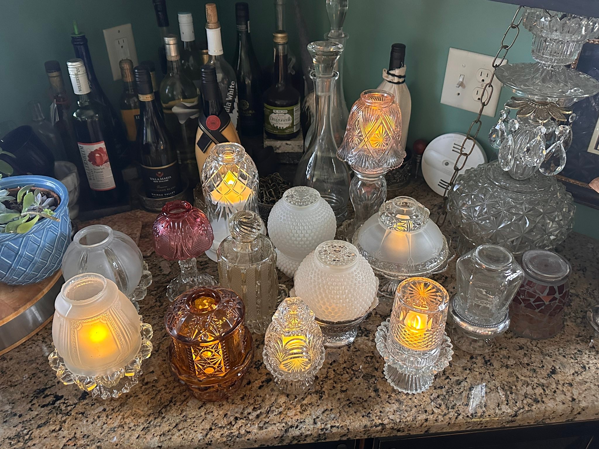 Reclaimed Vintage Glass Fairy Lamps for Sale