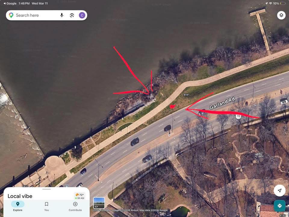 White Rock Lake sinkhole location and history | Dallas, TX