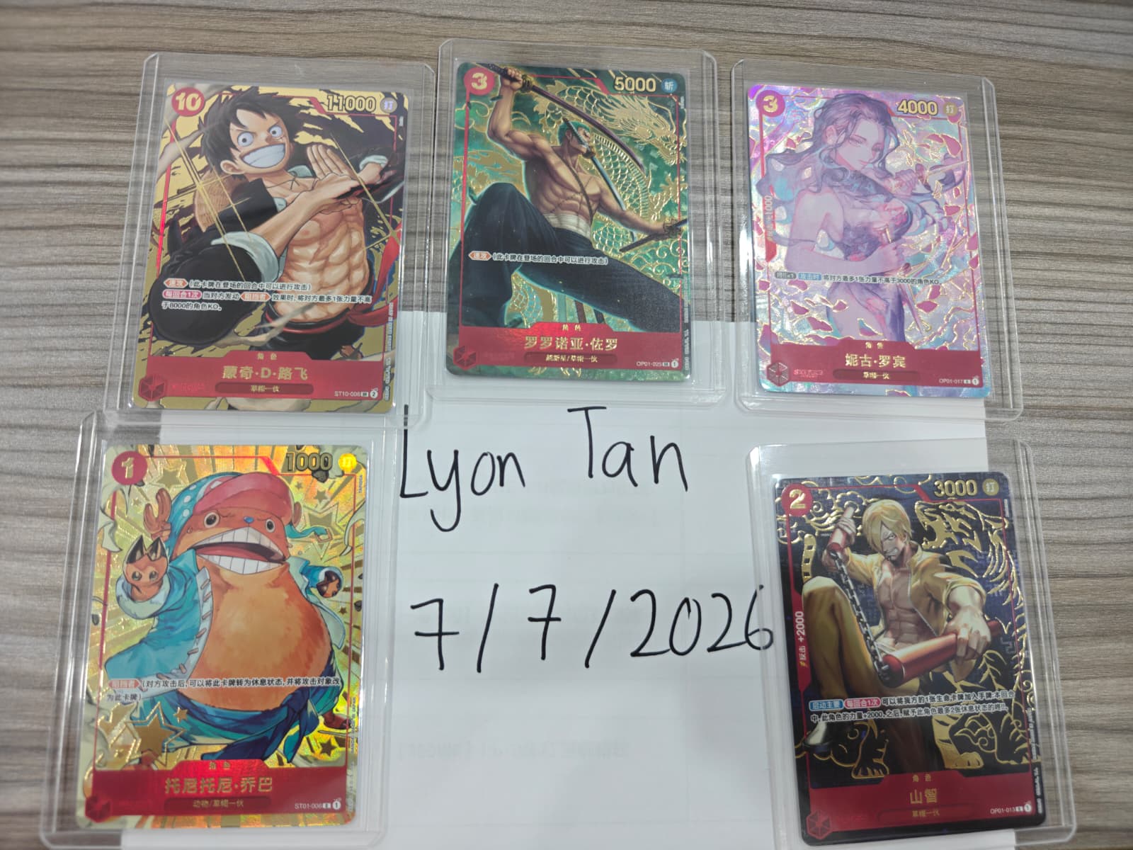 For sale: One Piece 1st anniversary Chinese set cards - Nami, Zoro