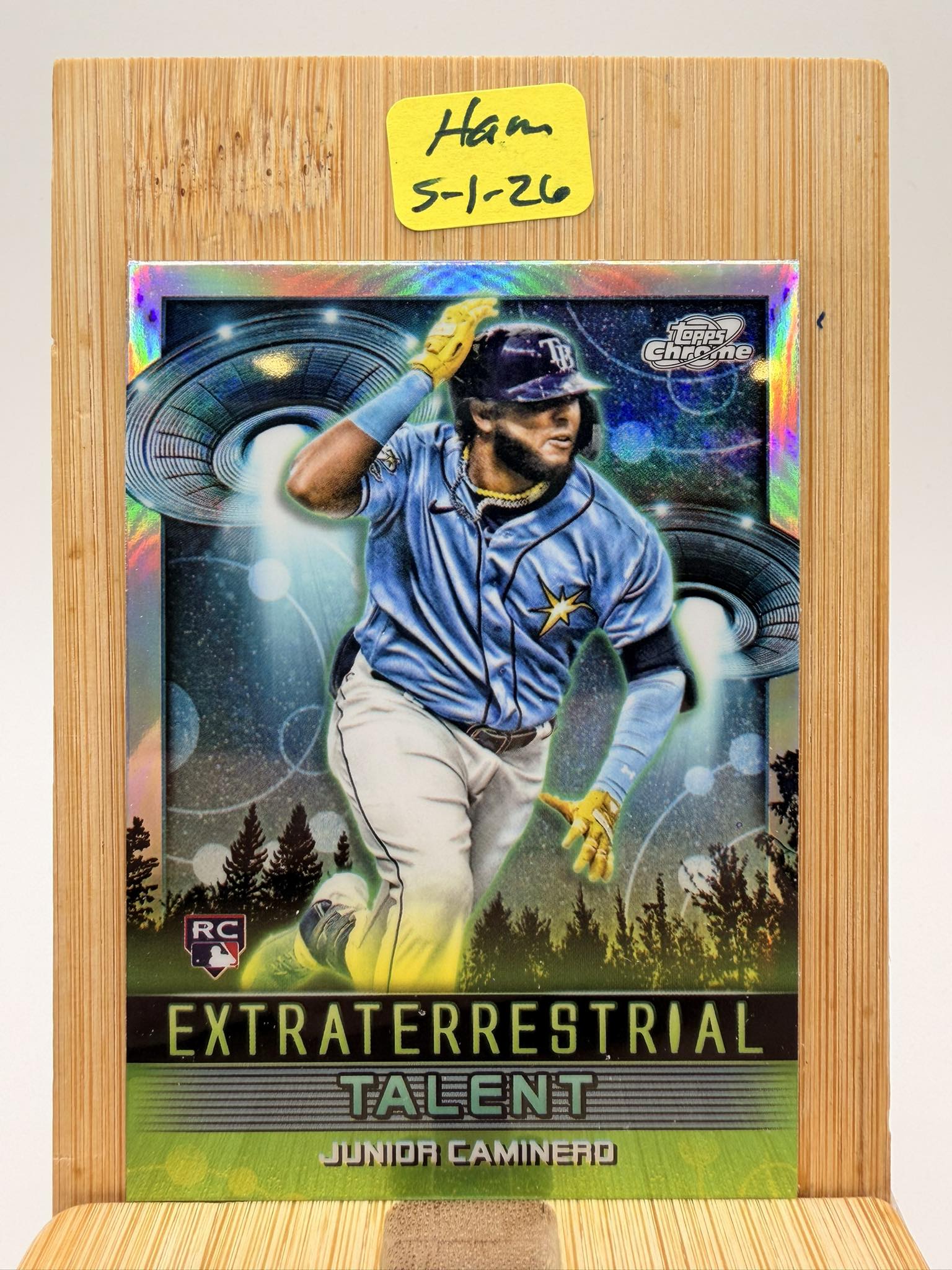 Junior Caminero autographed baseball card auction