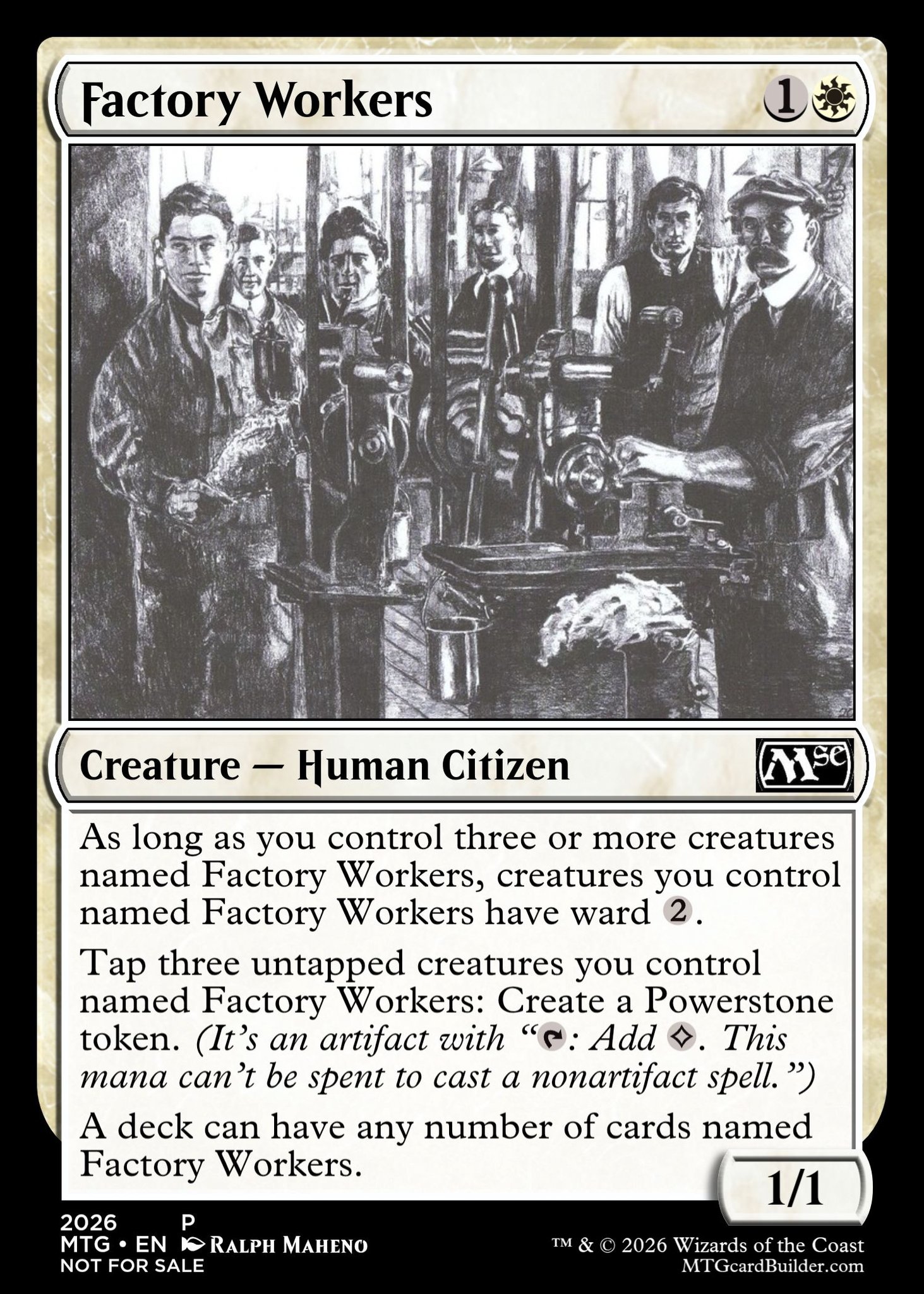 Custom MTG card: Factory Workers with unique abilities