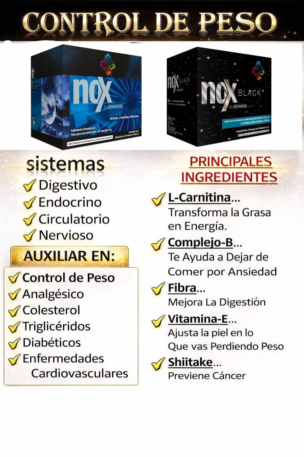 nox by kromasol shiitake l carnitina y vitaminas como tomar ☕ – SABOR CAPPUCCINO ✨ Delicioso sabor cappuccino ✔️ Con E, B1, B2, B5 B6 ✔️ Contiene L-carnitina, fibra y ✔️ Ideal para complementar tu rutina diaria BPC-157 Therapy in San Size:25mg glutathione reduced uses