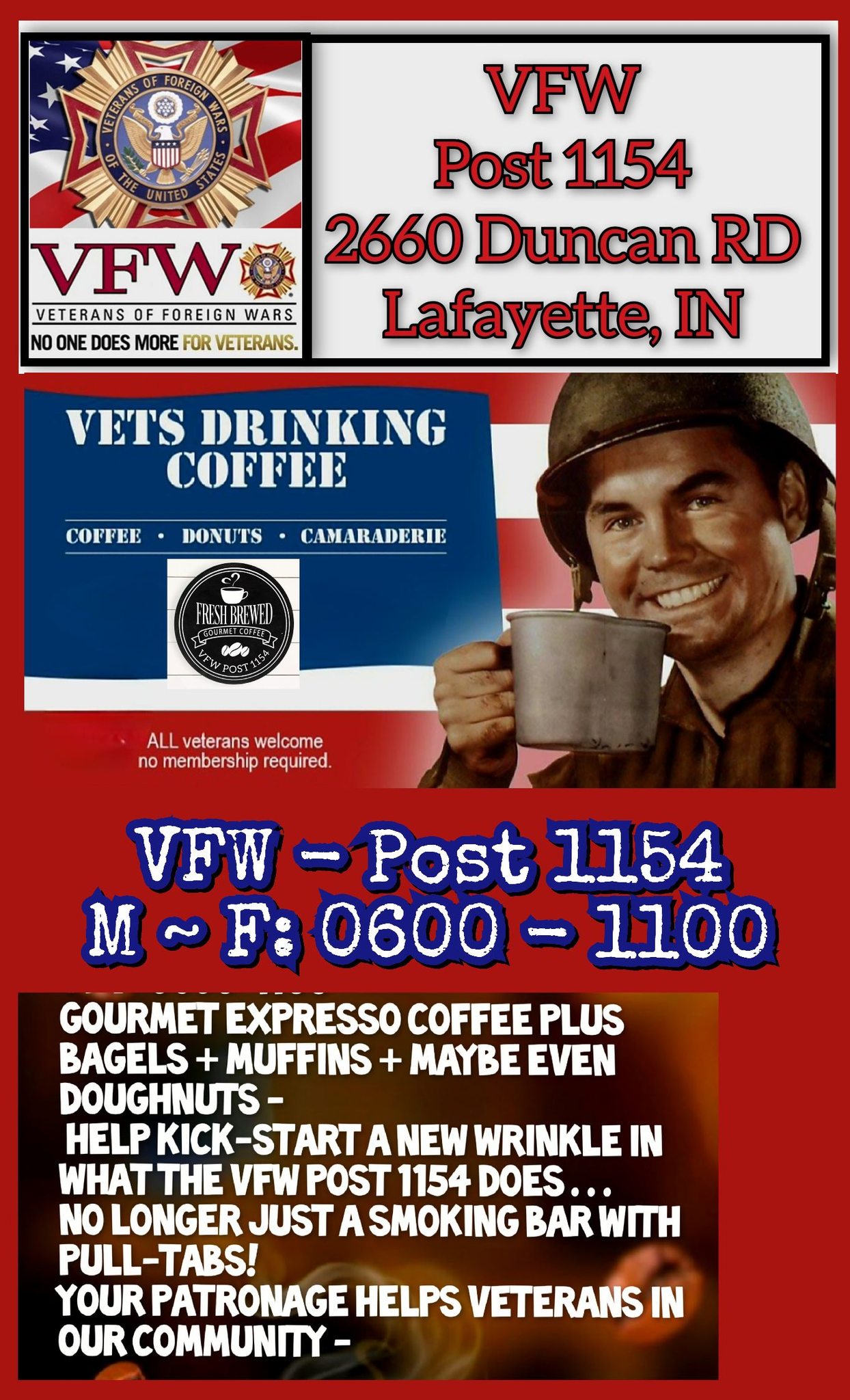 Veterans Coffee Club 2517 West 8th Street, Muncie, In 47302 In