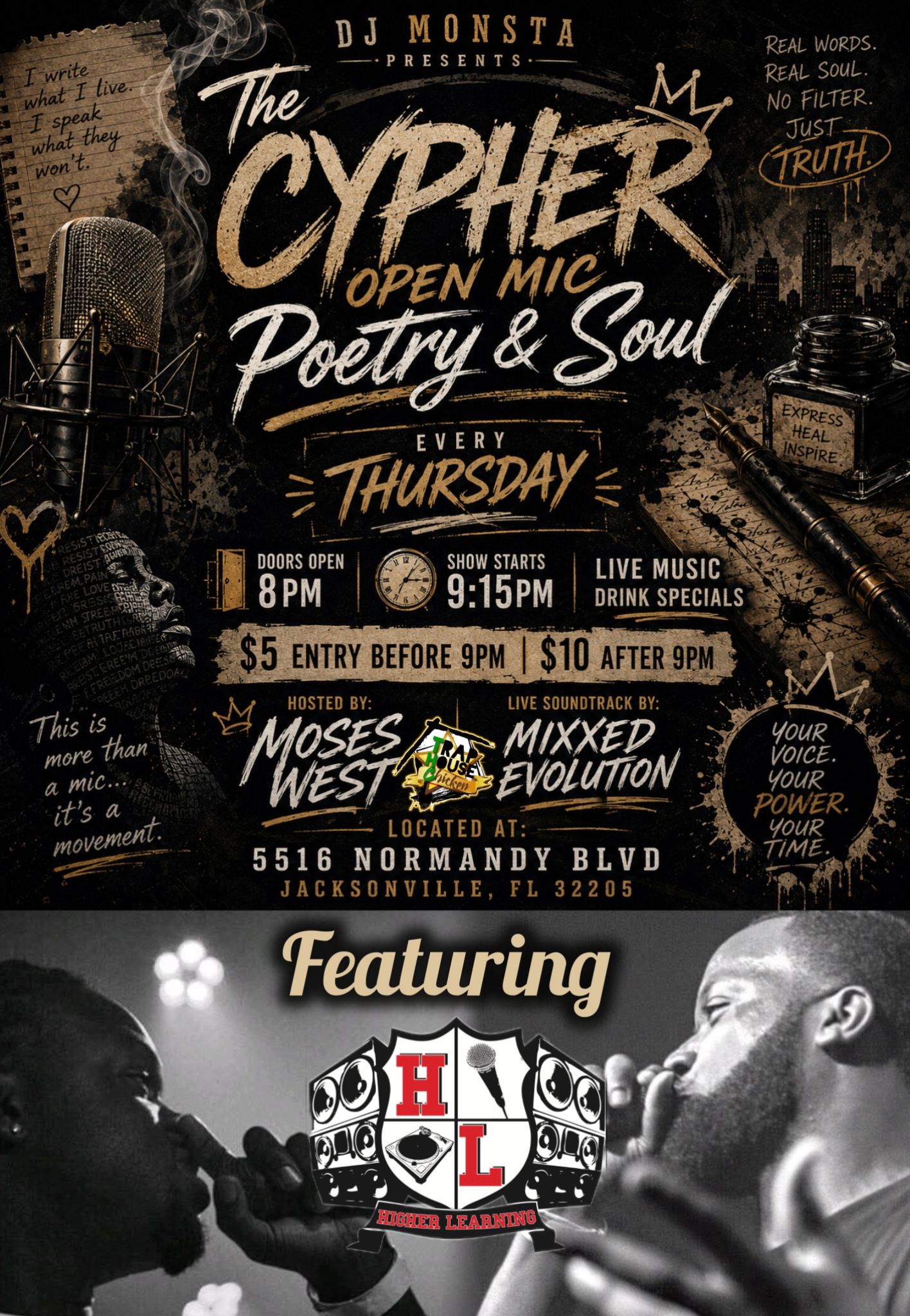 DJ Monsta's Cypher open mic night at Trap House Chicken in