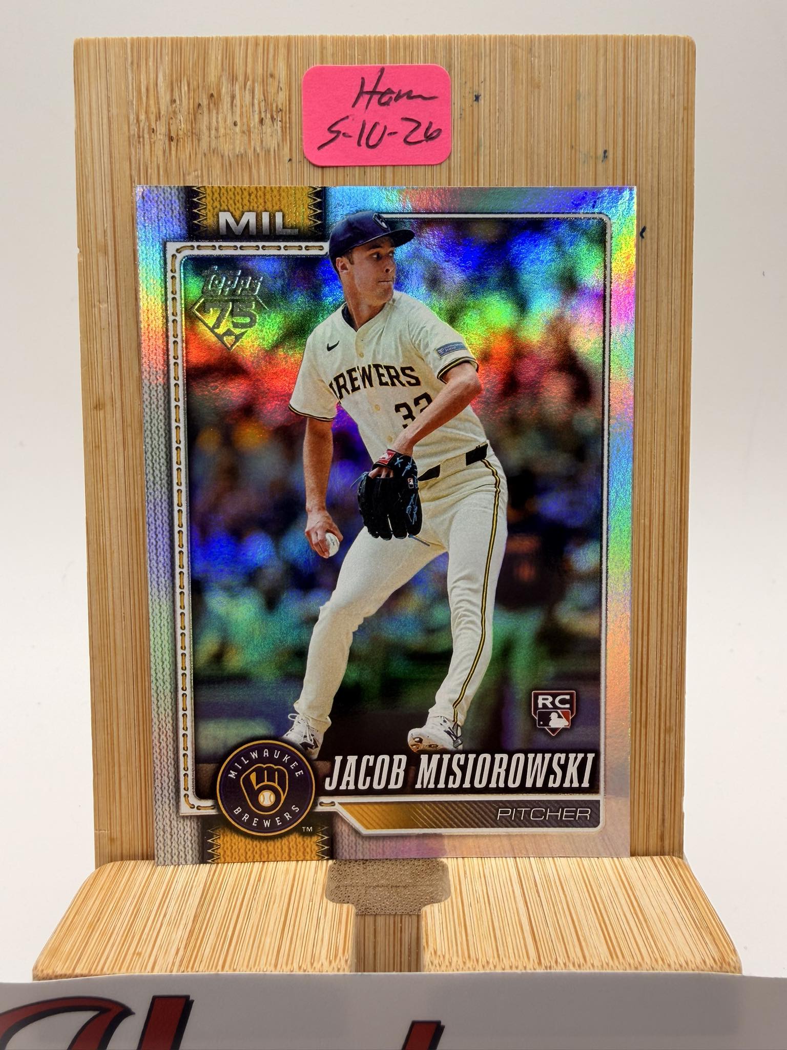 A game-used baseball from Jacob Misiorowski