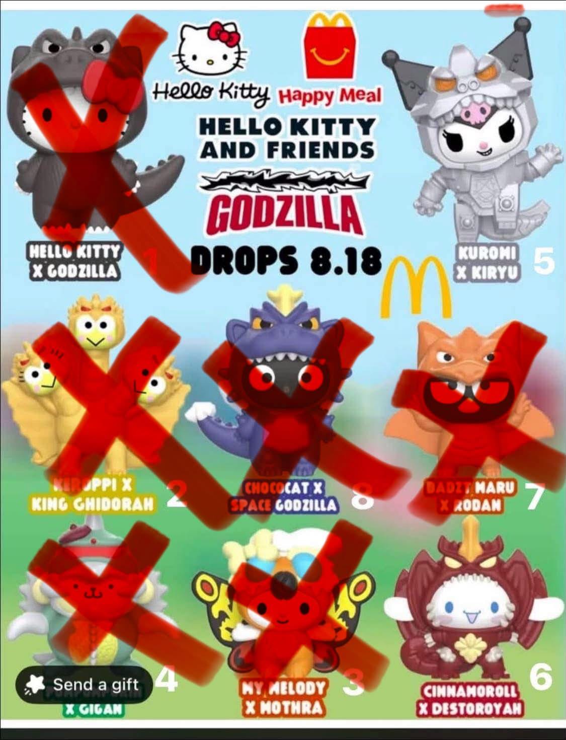 Full Hello Kitty Godzilla collection ❤️🩷🖤