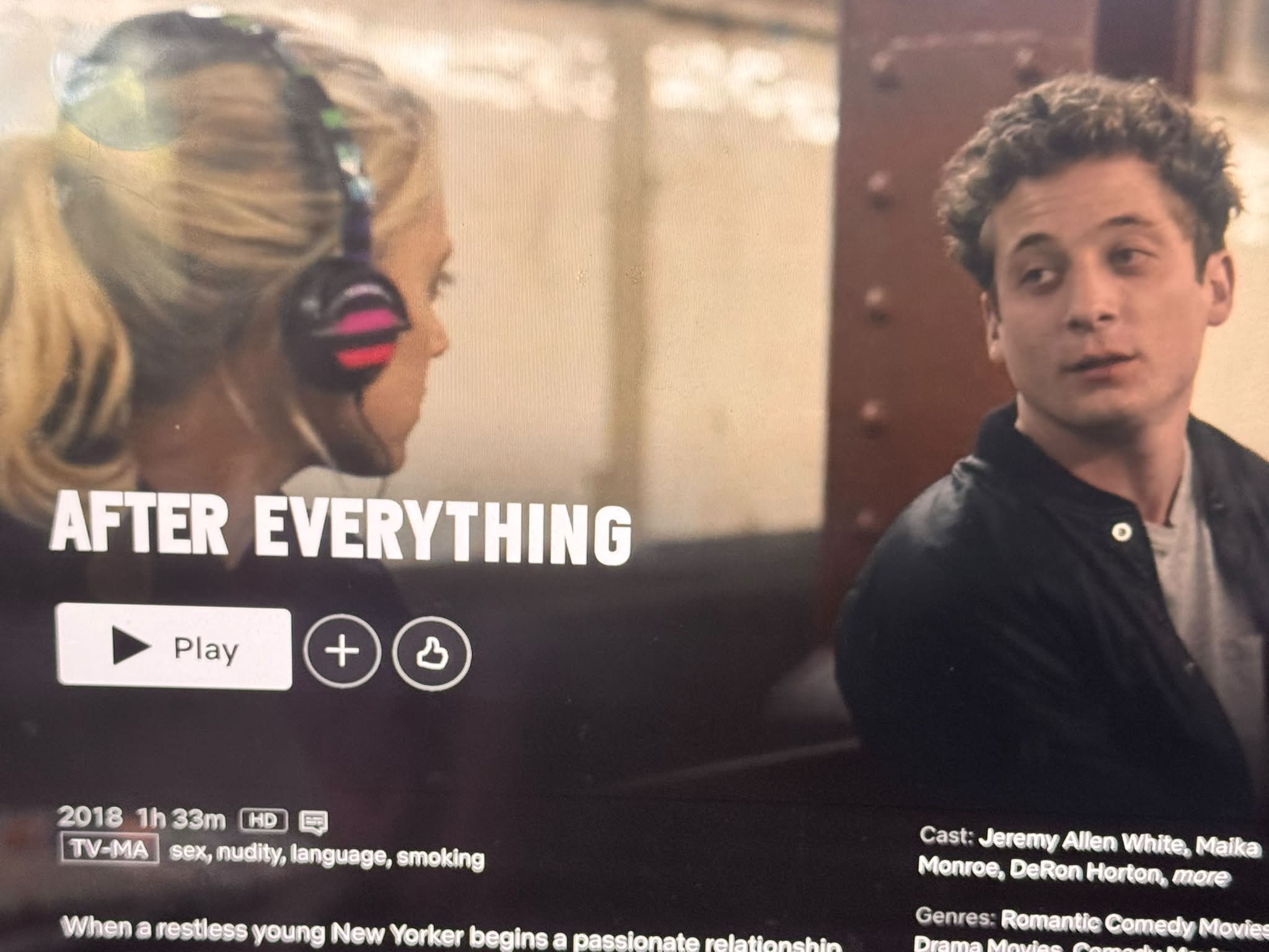 Jeremy Allen White in After Everything on Netflix 