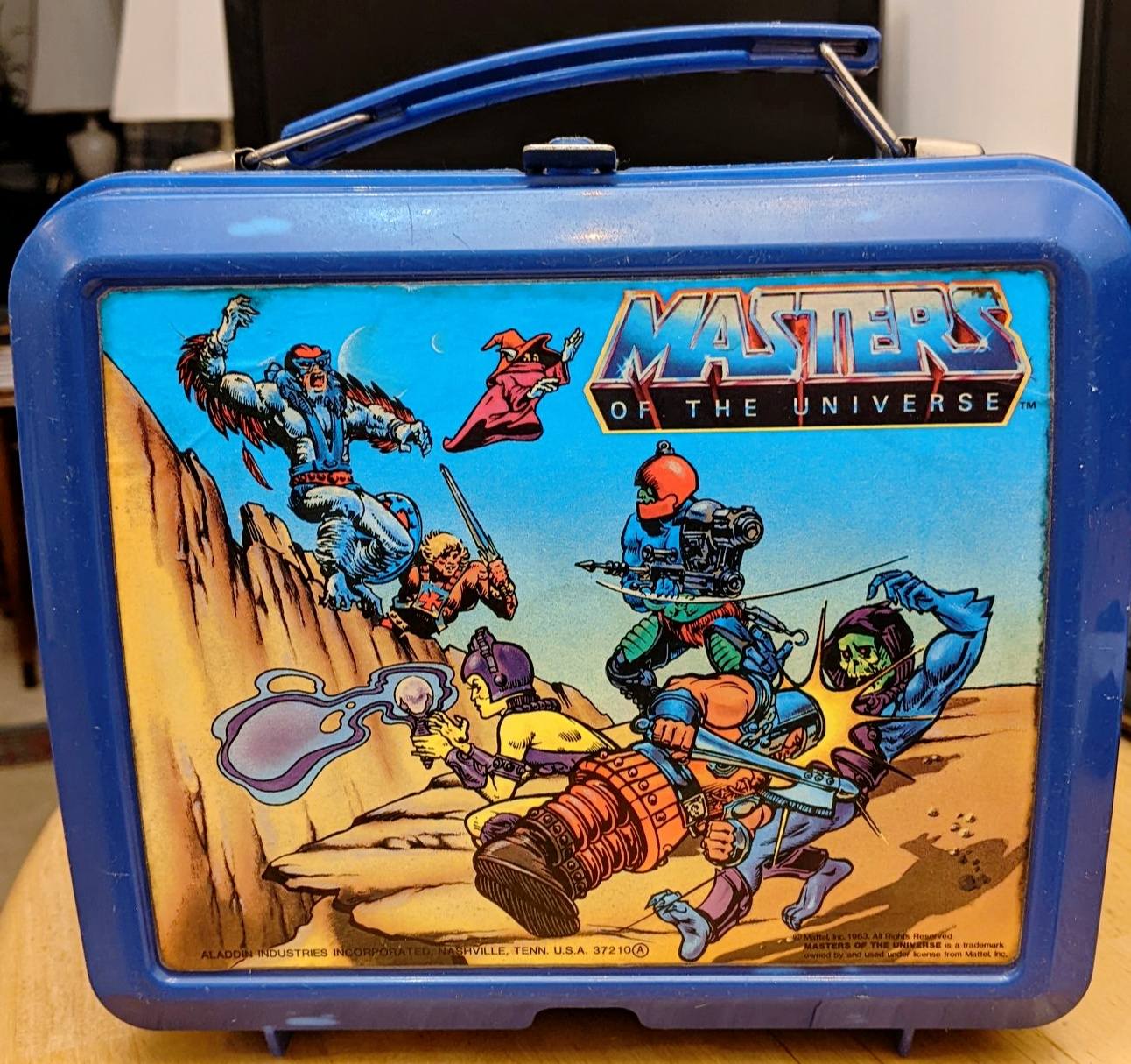 Vintage 1983 MotU lunchbox with sticker