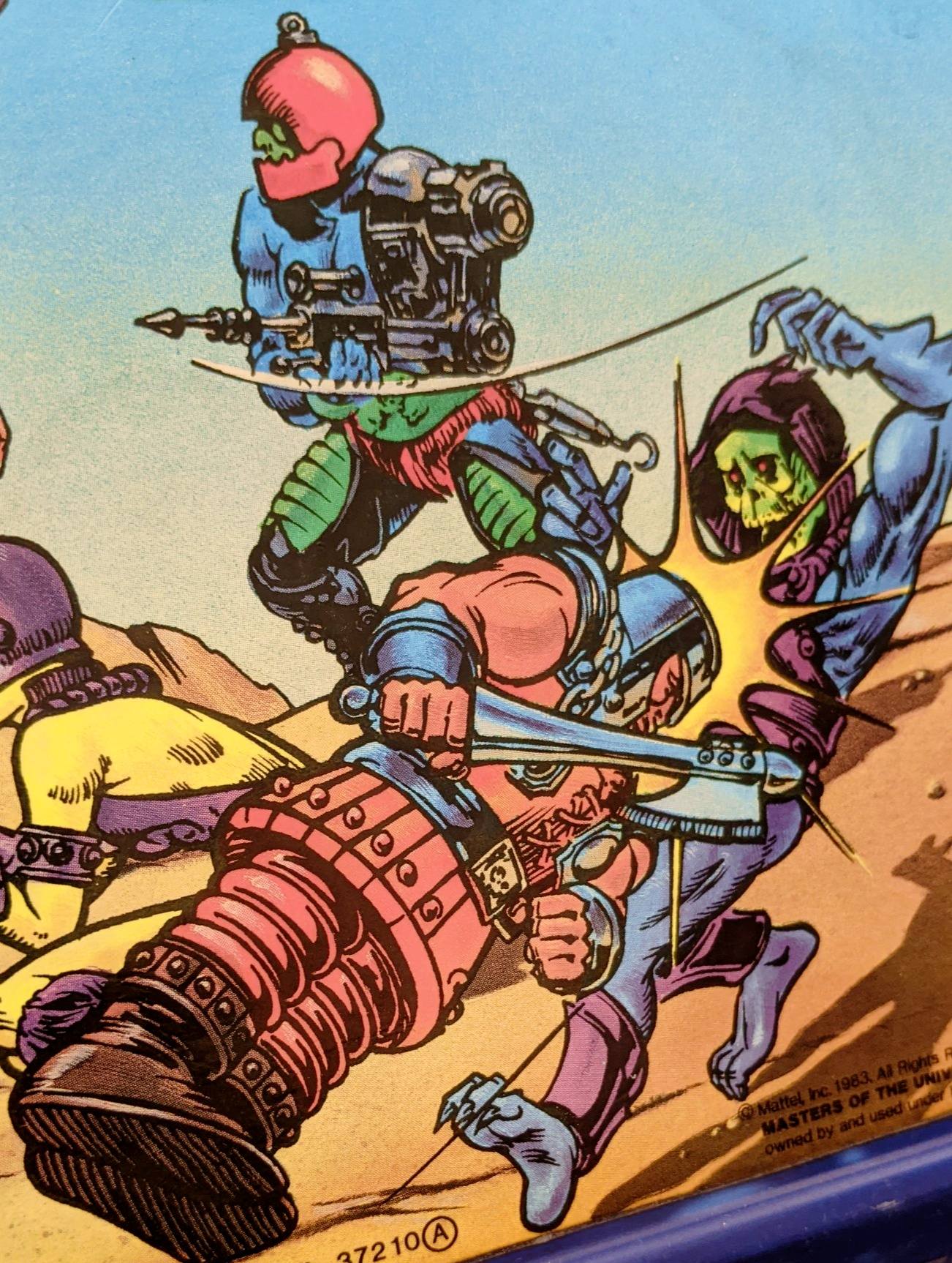 Vintage 1983 MotU lunchbox with sticker