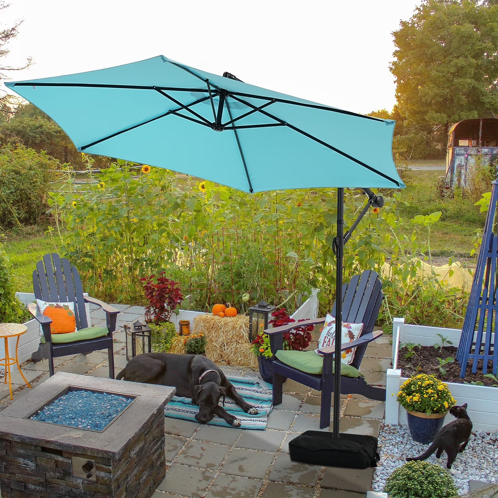 cheapest patio 10 hanging umbrella off set Best Choice Products 10ft Offset Market  Tuesday Morning An offset design includes a 39.5 Clihome 10Ft Patio Offset Cantilever
