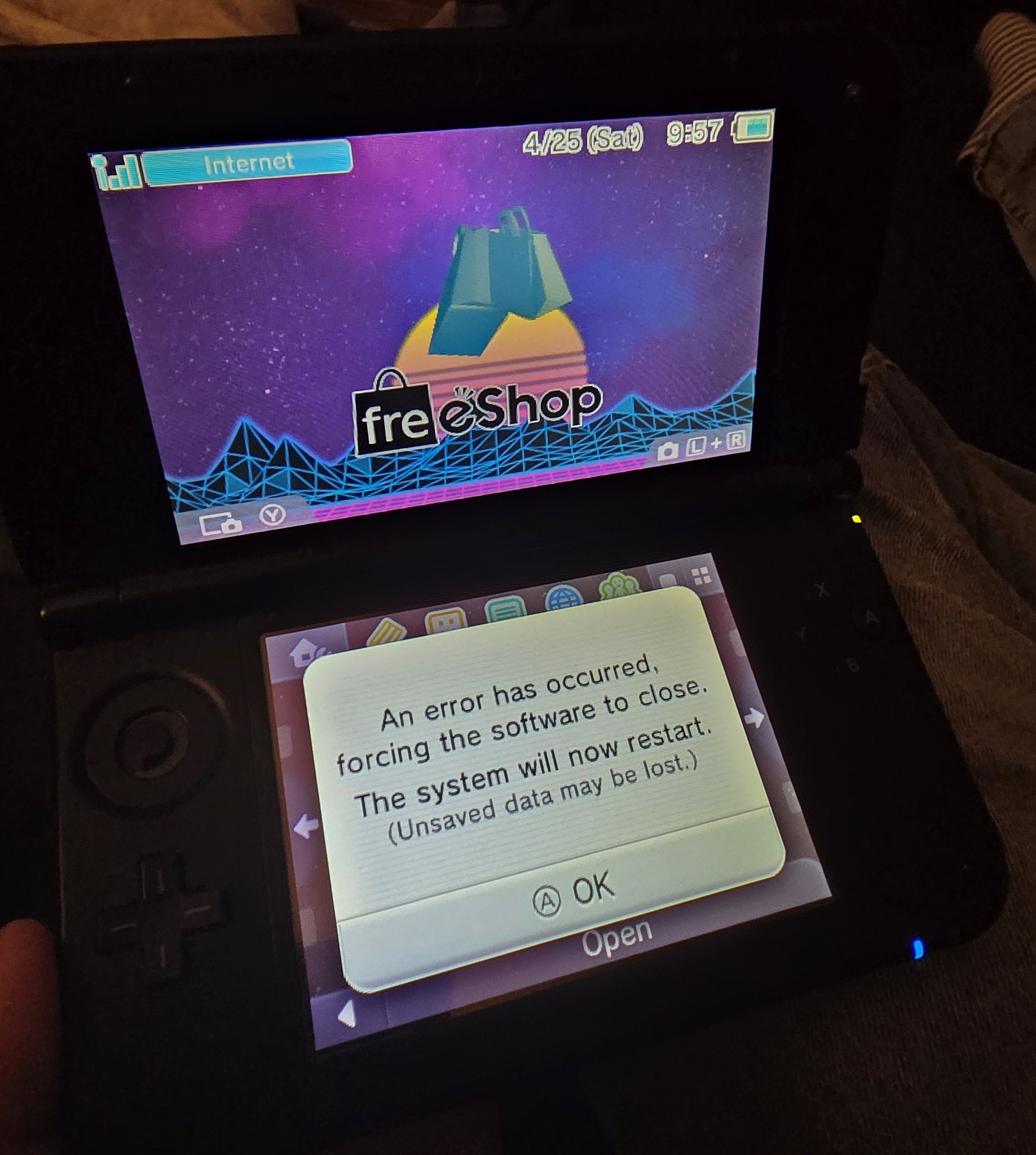 How to fix 0xd820a069 error on Nintendo 3DS with hshop installed?