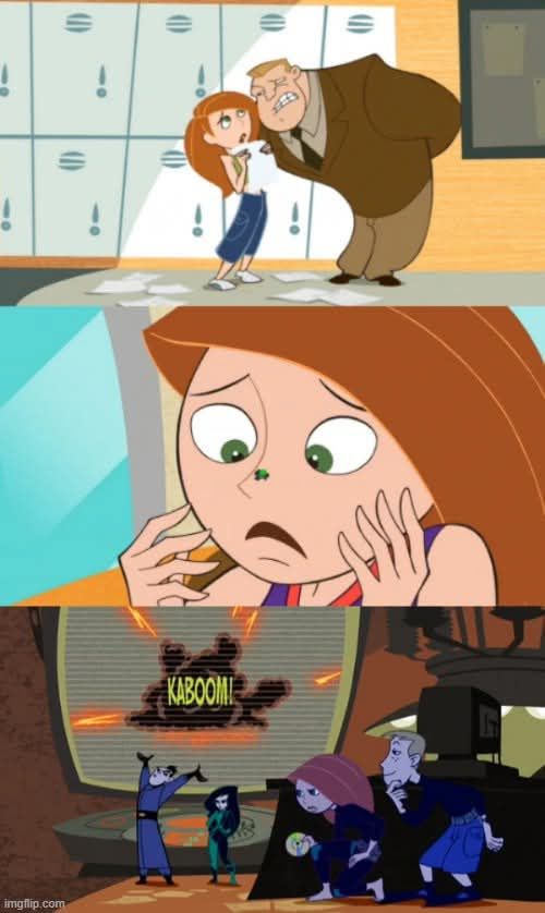 Kim Possible's clock rug stretch on Disney Channel