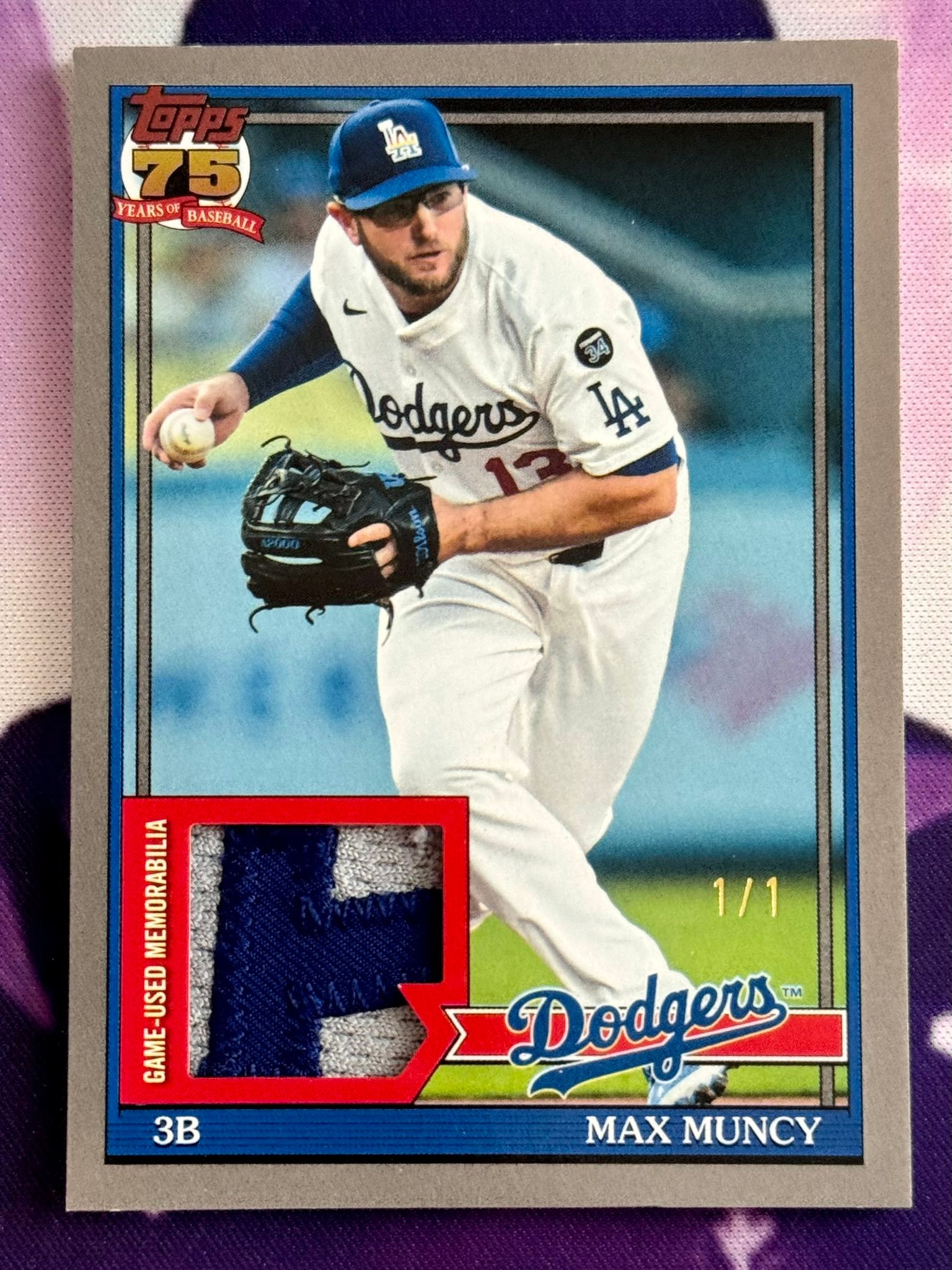 Rare Max Muncy game-used memorabilia card pulled from Topps 75 