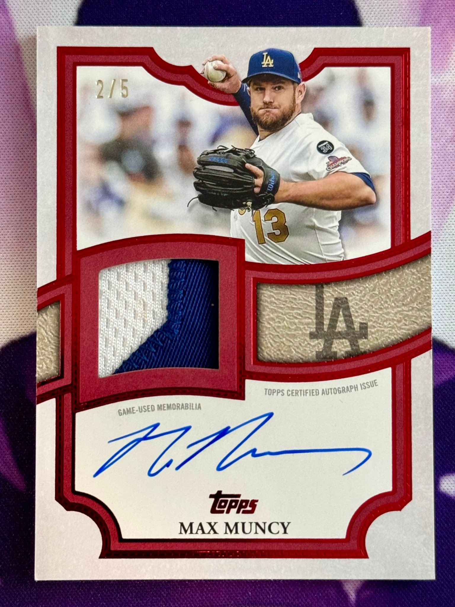 Rare Max Muncy game-used memorabilia card pulled from Topps 75 