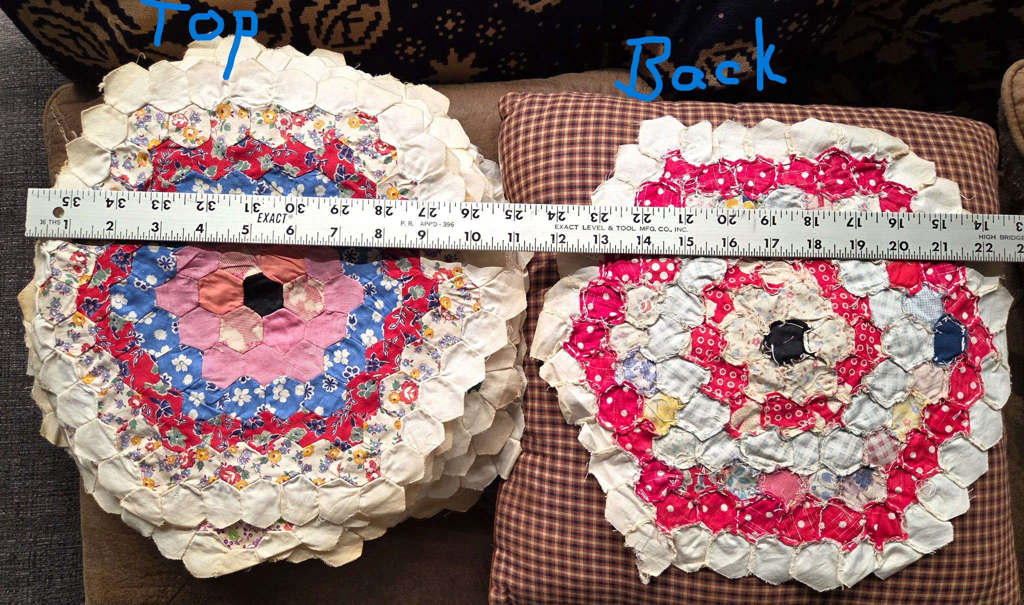 How to finish a 1920s-30s Grandmother's Flower Garden quilt with
