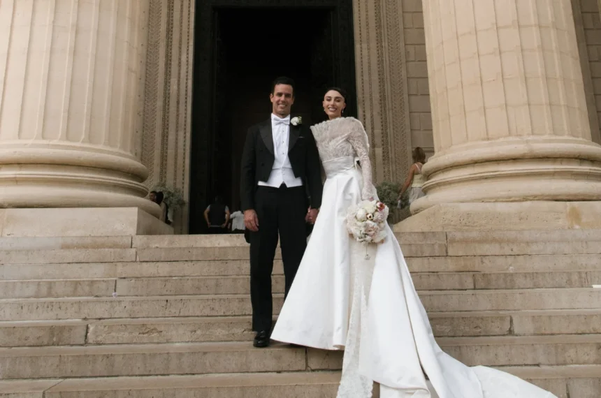 As details trickle out, the image of the bride's Dior ensemble remains under wraps