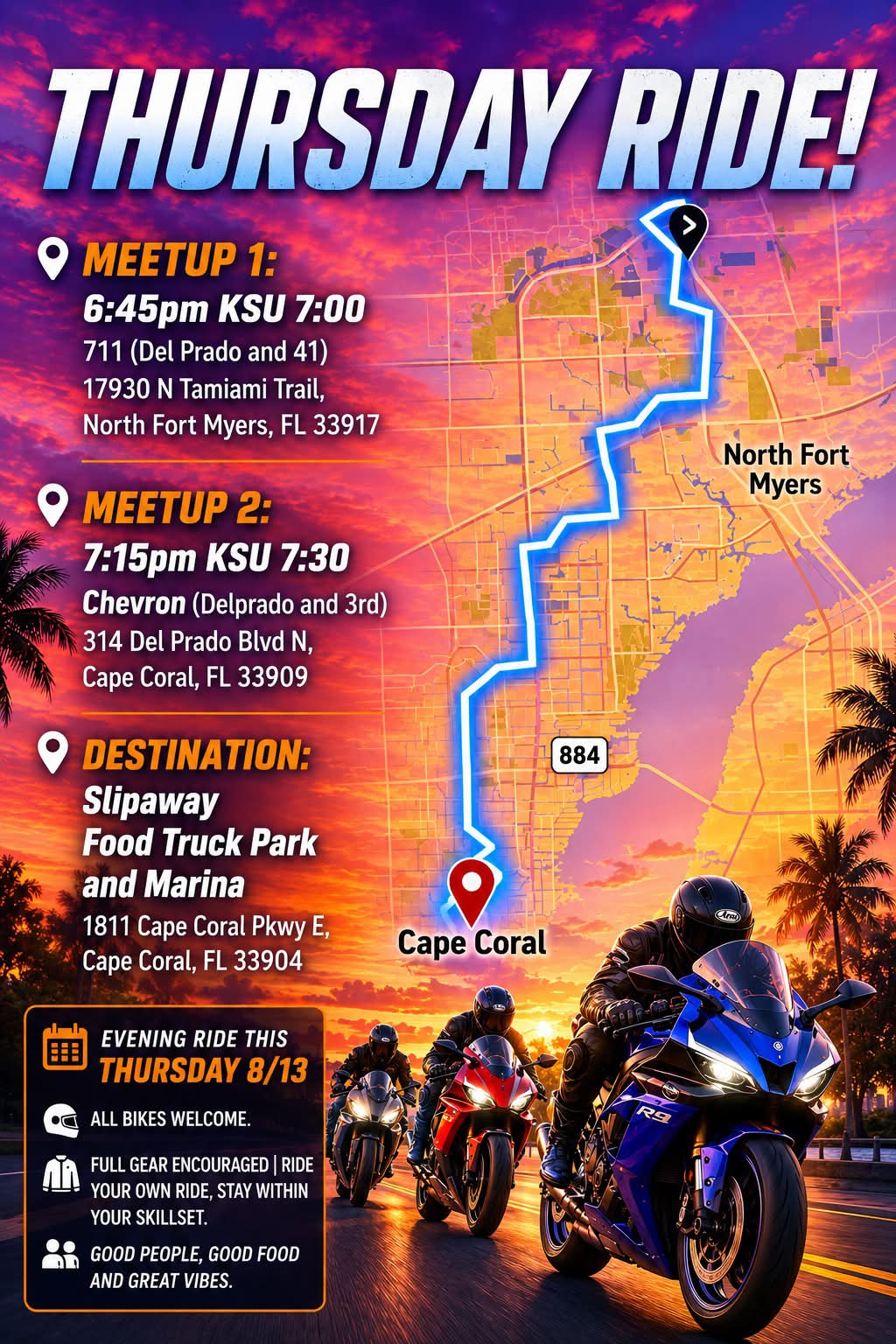 Riding a New Ninja 500 40th Anniversary Bike in Cape Coral