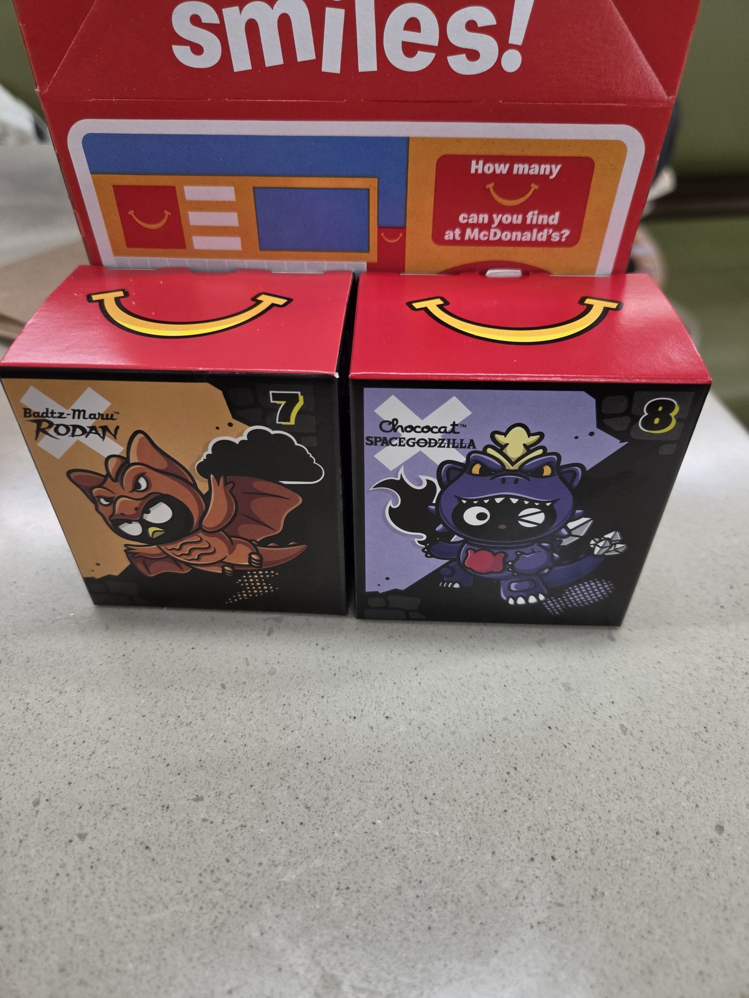 Badtz-Maru and Chococat SpaceGodzilla Happy Meal toys at Walmart