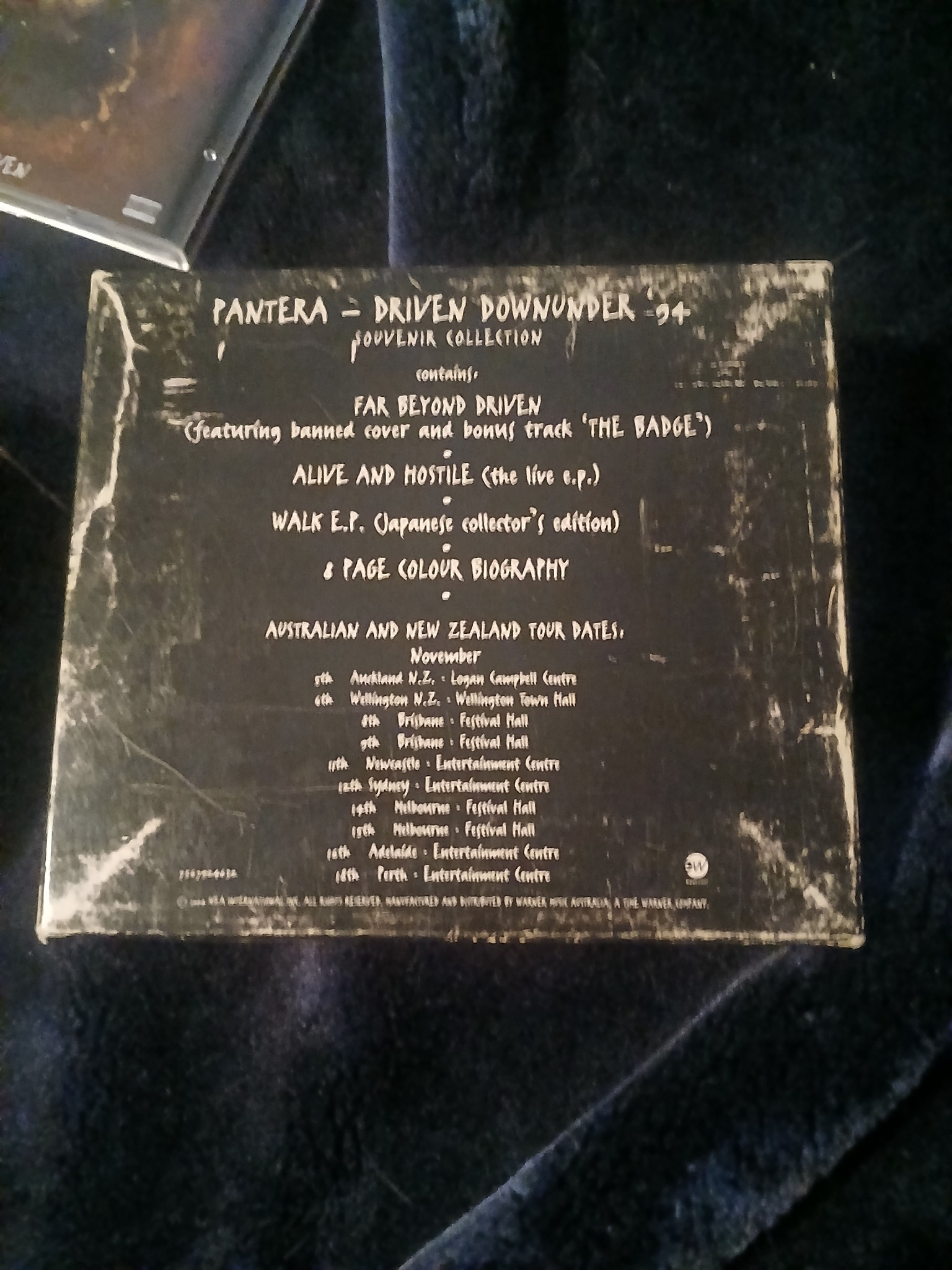 Pantera Driven Downunder Tour 1994 box set for sale