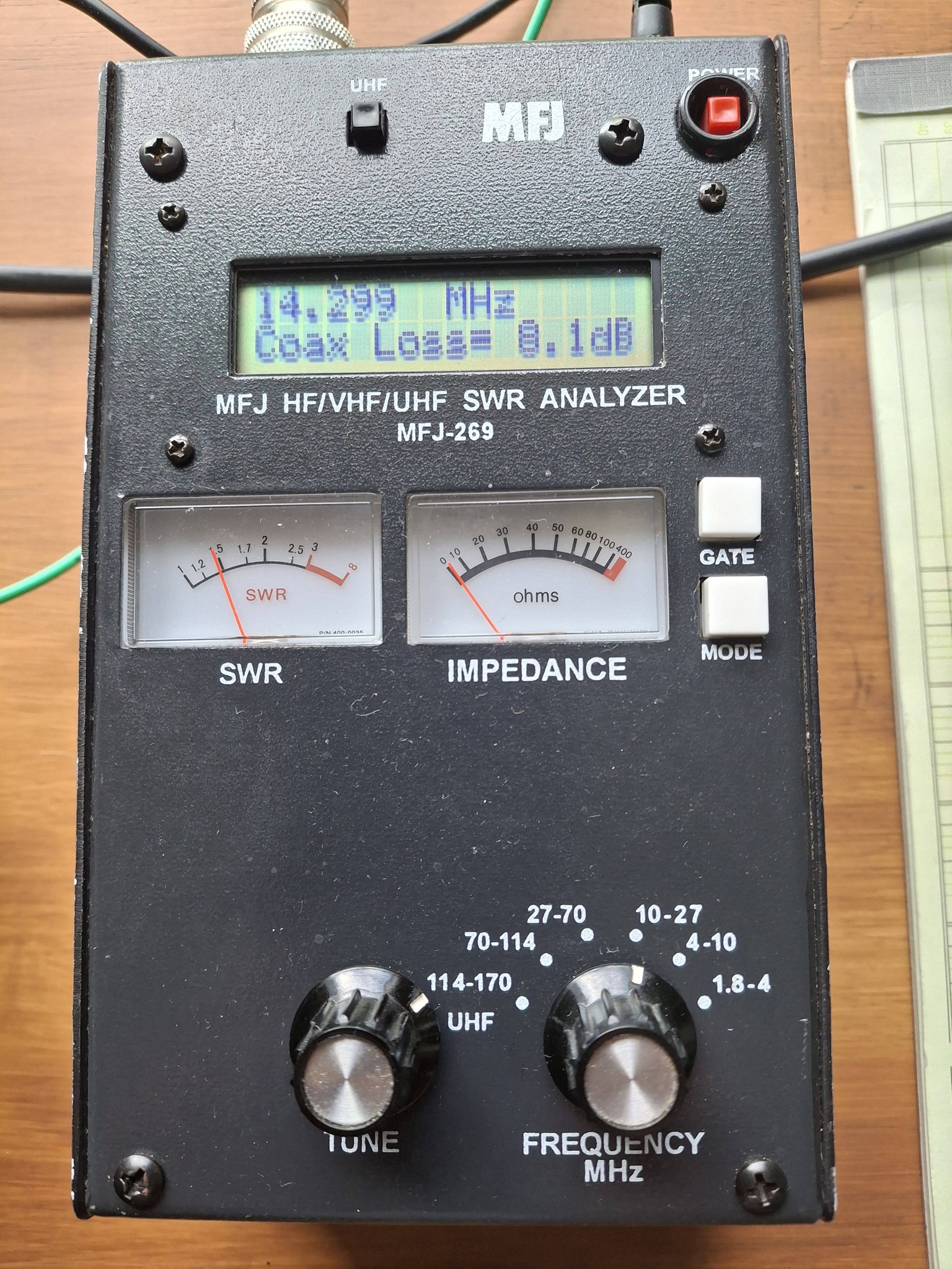 What are the best settings for a MFJ-259C antenna analyzer?