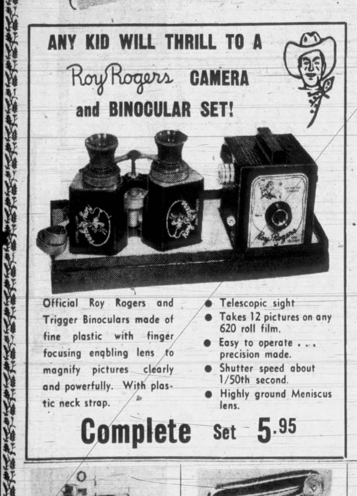Vintage Roy Rogers camera and binocular set at Bennett's Photo on