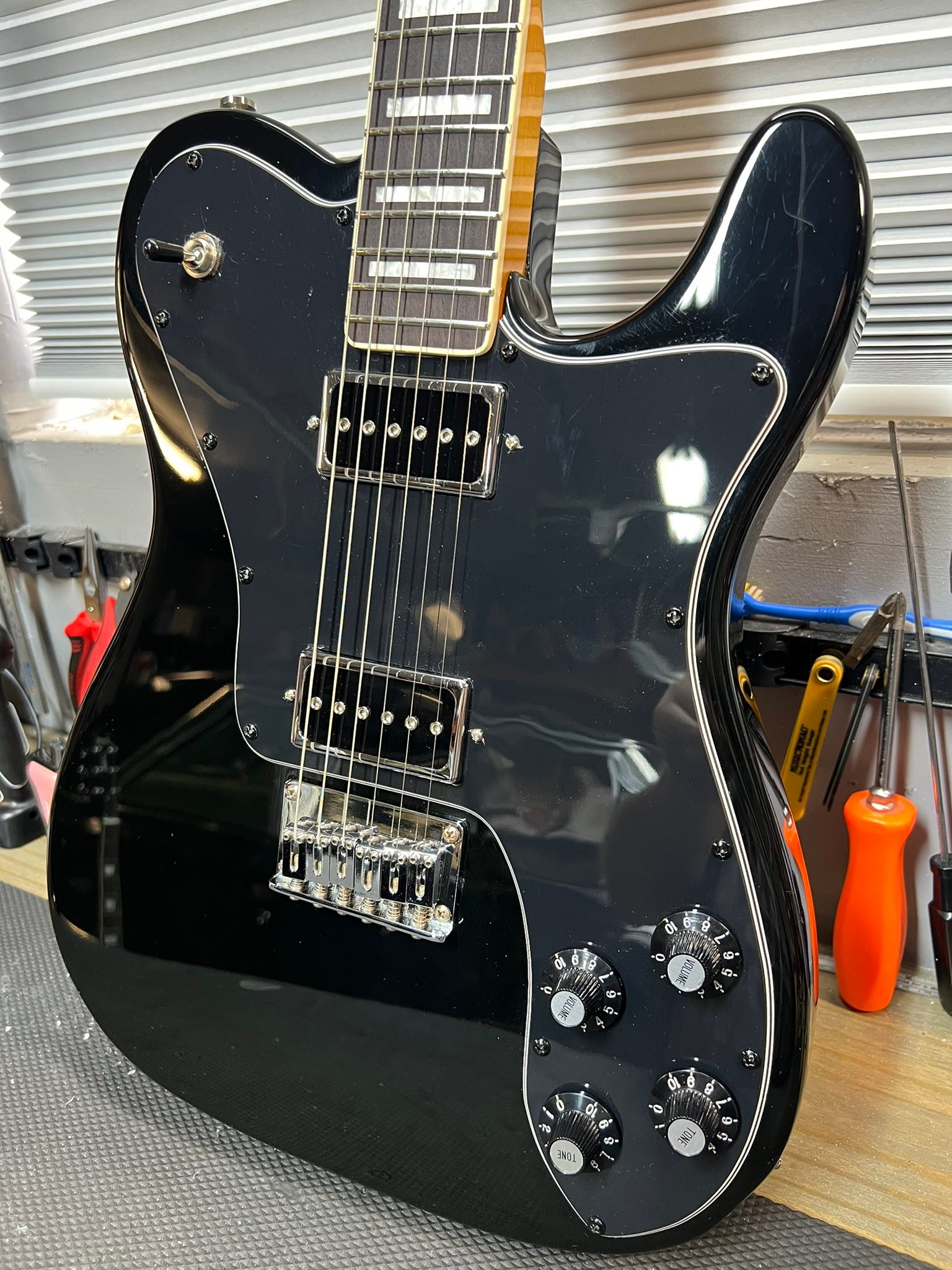 2004 Squier Telecaster Custom II with Duncan Designed P90s.