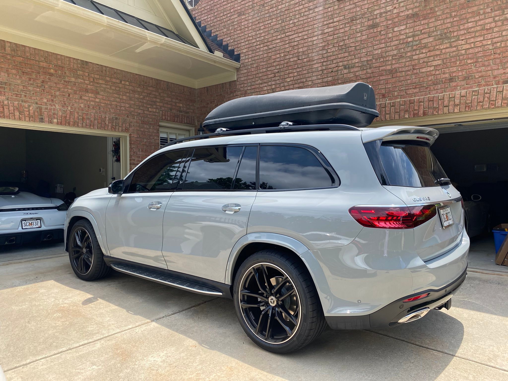 Mercedes-Benz GLS 580 road trip prep with roof box