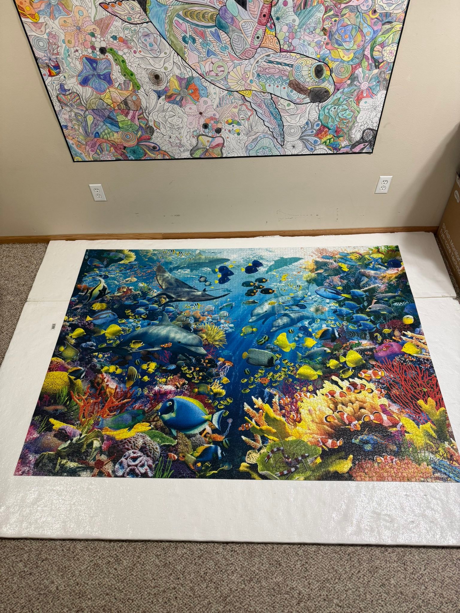Completing Ravensburger's 9000-piece underwater paradise jigsaw puzzle