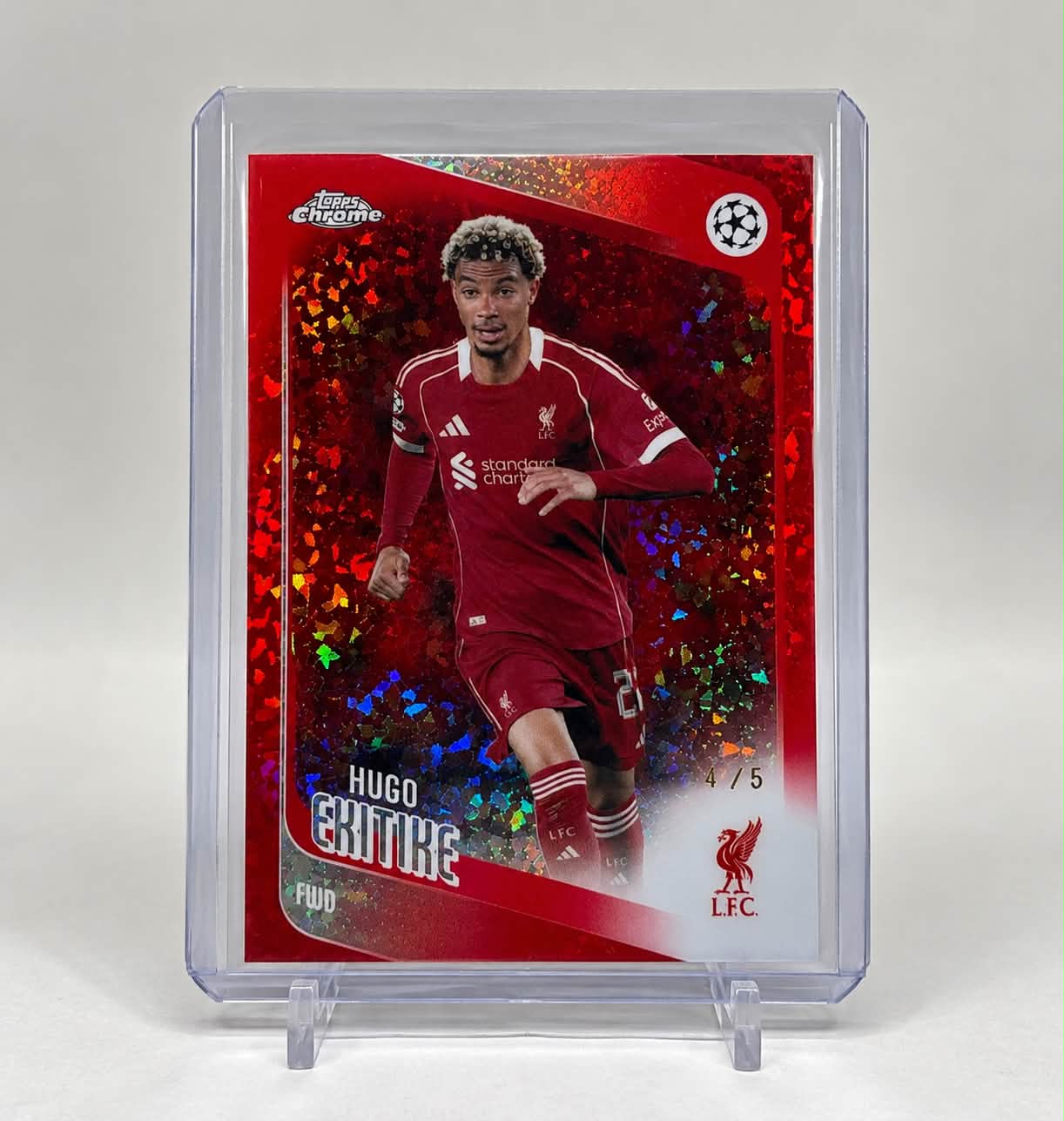 Hugo Ekitike Topps Chrome Parallel Red Refractor for sale
