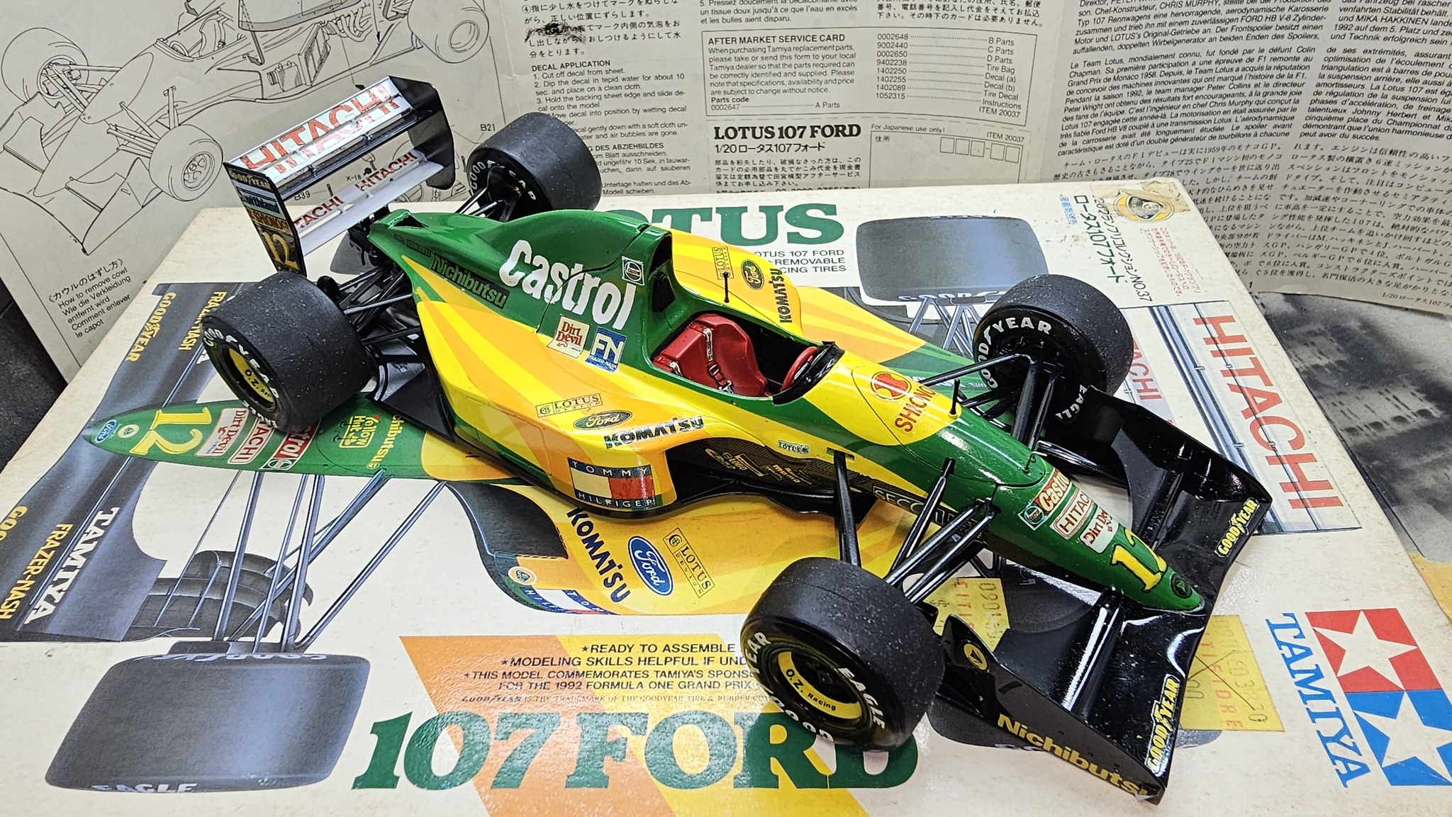Tamiya 1/24 Lotus 107 Ford model kit restoration