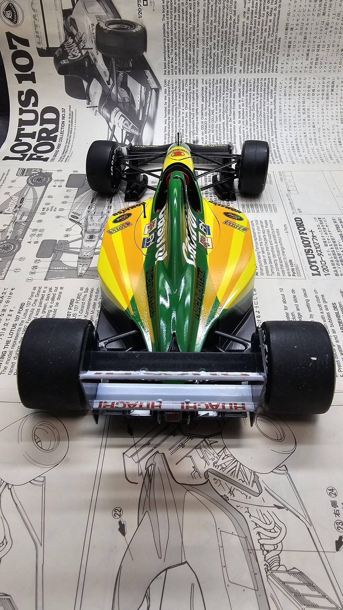 Tamiya 1/24 Lotus 107 Ford model kit restoration